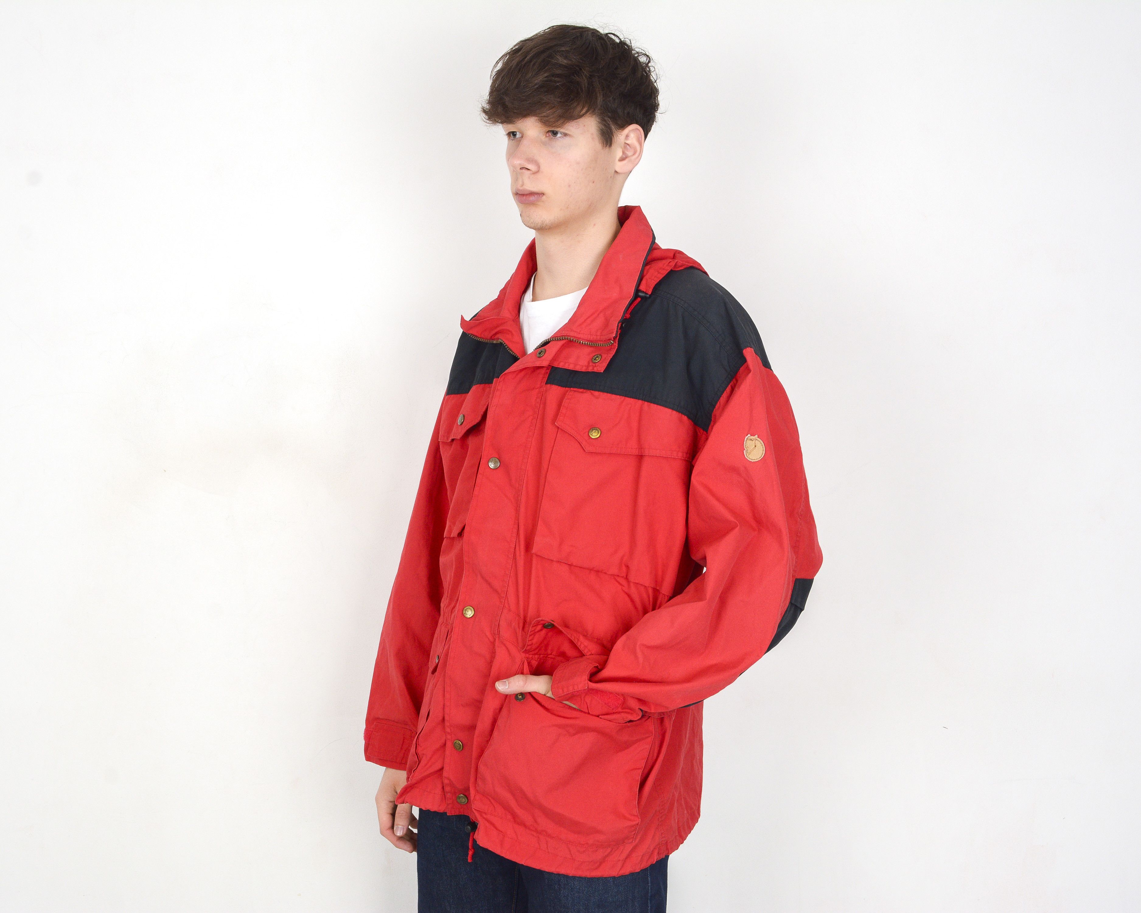 Fjallraven Vintage Men's L Jacket Rain Coat Hidden Hood Parka Size US L / EU 52-54 / 3 - 2 Thumbnail