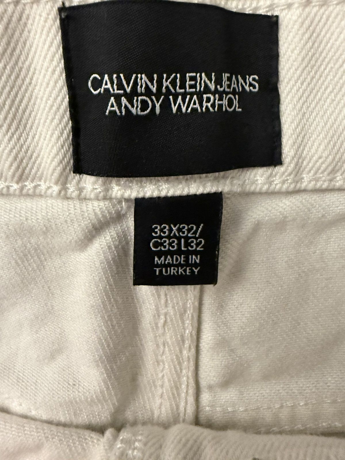 Andy Warhol × Calvin Klein 205W39NYC Calvin Klein Jeans & Andy Warhol White Denim Jean Size US 33 - 3 Thumbnail
