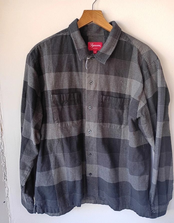 Supreme Shadow Plaid Flannel Cotton Button Up Long Sleeve M Size US M / EU 48-50 / 2 - 1 Thumbnail