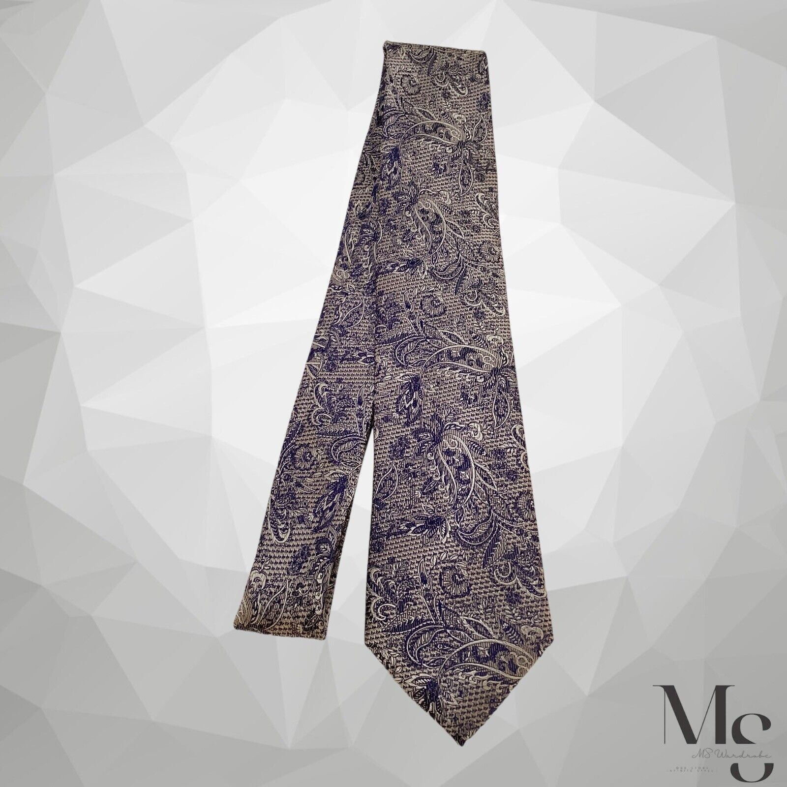 Michael Kors $69.50 MICHAEL KORS Silver Paisley Silk Tie W: 3" NWT Size ONE SIZE - 6 Thumbnail