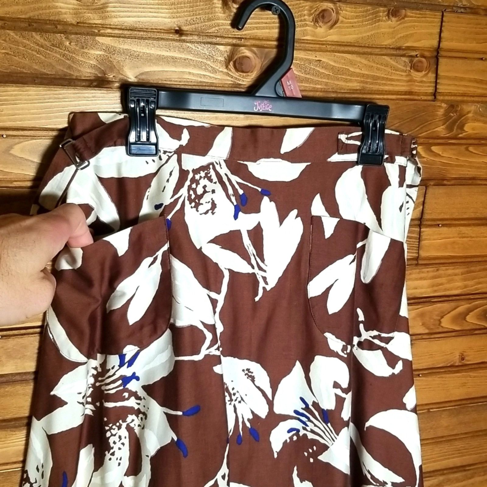 Anthropologie Anthropologie Vintage Wrap Skirt Made in USA Floral Brown SM Size 27" / US 4 / IT 40 - 5 Thumbnail