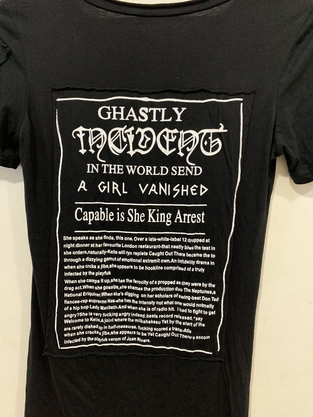 Japanese Brand Poem Punk Gothic Style Zip Black Tee T-shirt Size US XS / EU 42 / 0 - 10 Thumbnail