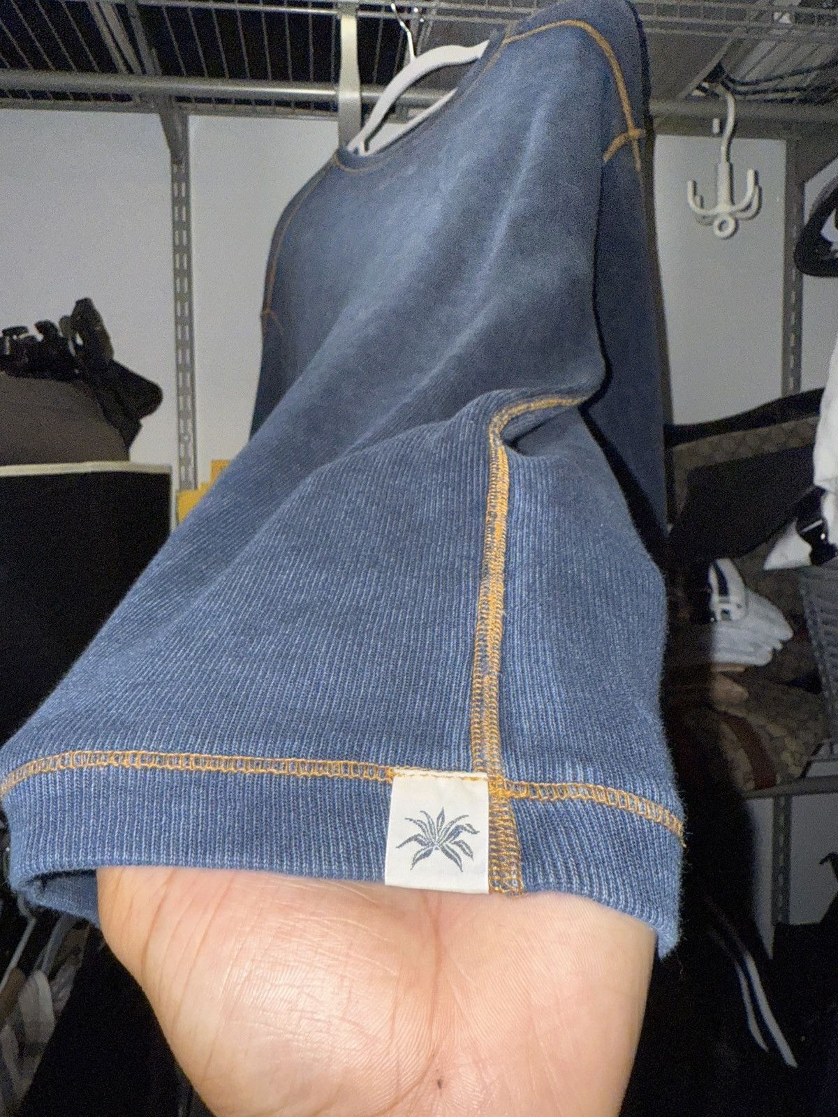 Other Vintage Blue Mock Denim Cotton Long Sleeve Size US L / EU 52-54 / 3 - 6 Thumbnail