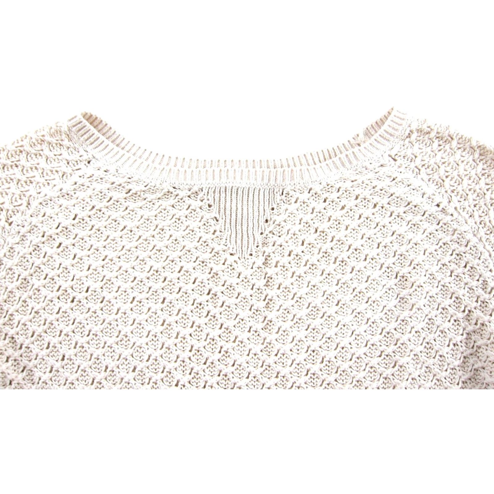 Vintage Caslon Caslon 100% Cotton Crochet Knit Pullover Lightweight Crew Neck Sweater Women Small Ivory Casual, Bohemian, Classic Pullover Women XS-XXS? Size S / US 4 / IT 40 - 4 Thumbnail