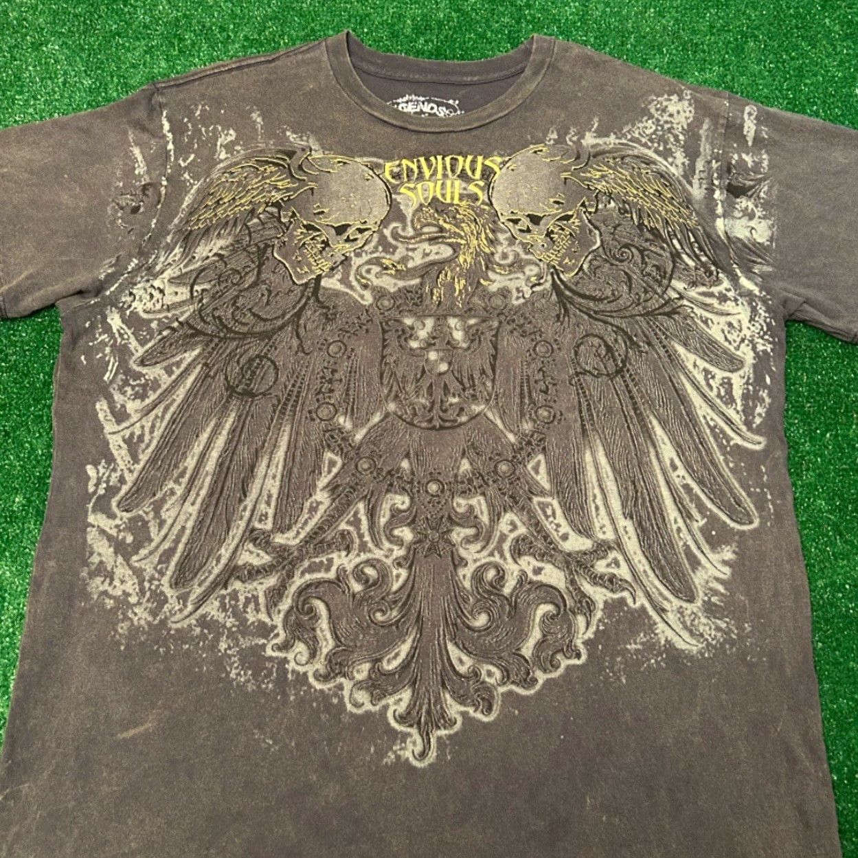 Vintage VINTAGE Y2K Envious Souls MMA Skull Wings Grunge Punk Hip Hop VTG Shirt Mens XL Gray Size US XL / EU 56 / 4 - 4 Thumbnail