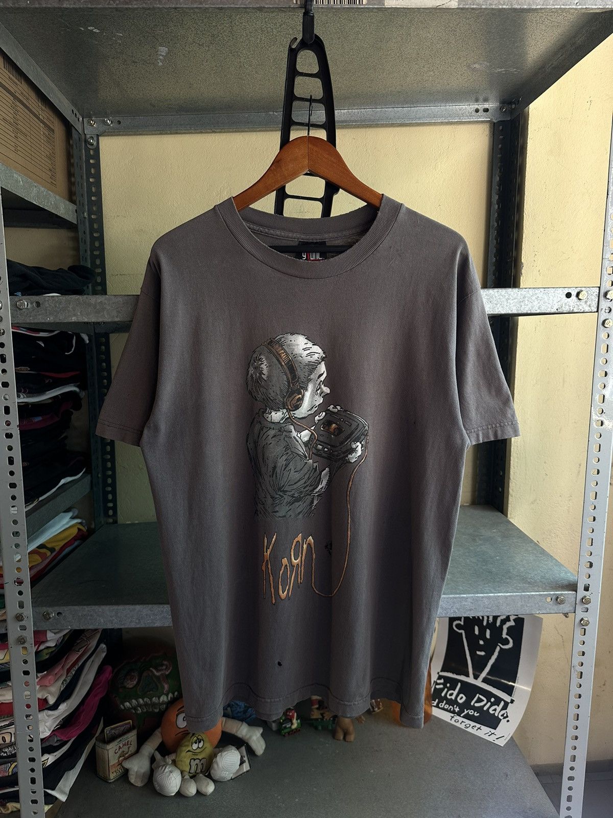 image of Band Tees x Giant Korn Follow The Leader 1998 in Grey, Men's (Size Large)