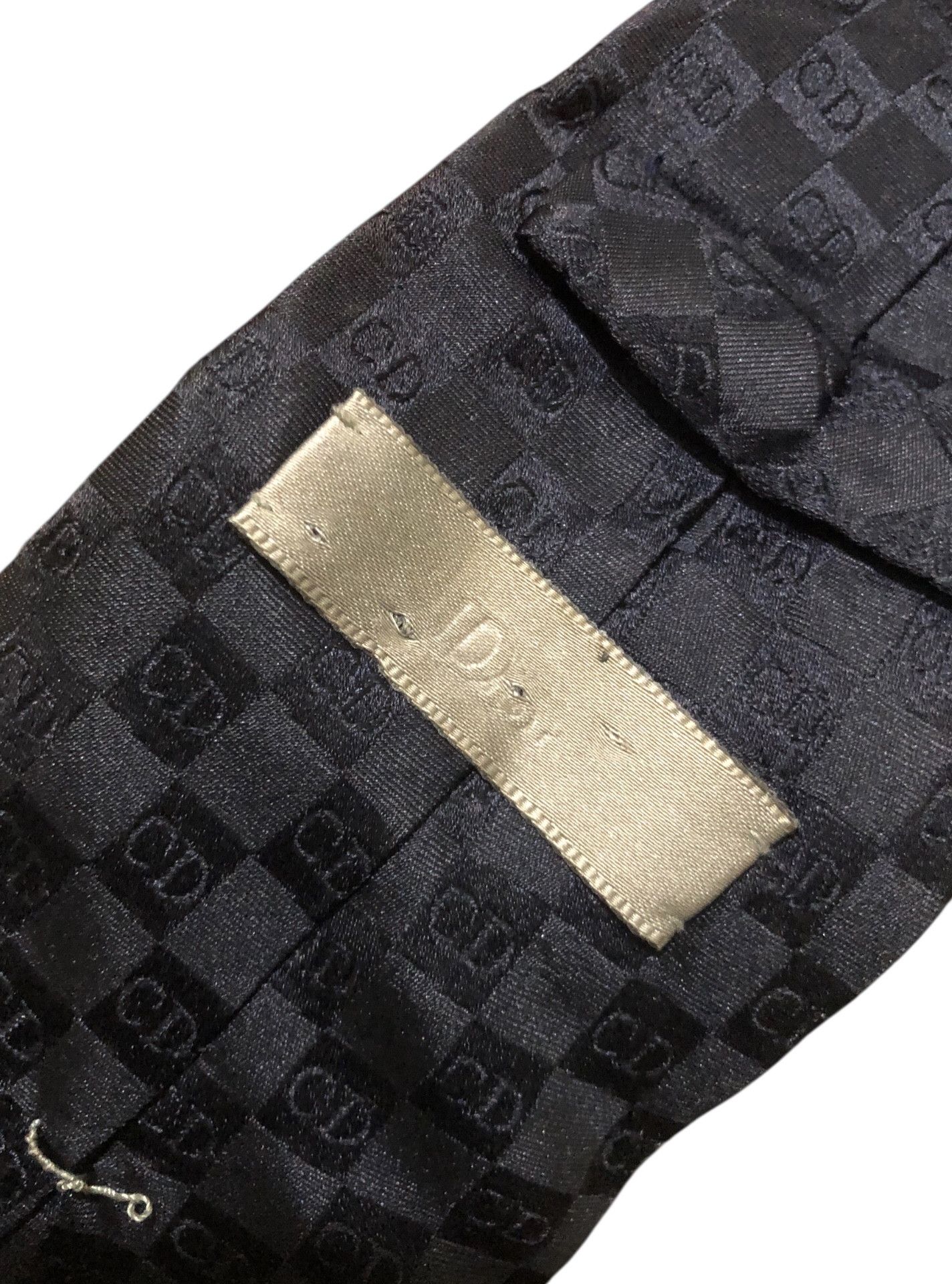 Dior 🔥DIOR HOMME Black Silk Jacquard Damier Monogram CD Tie Size ONE SIZE - 8 Thumbnail