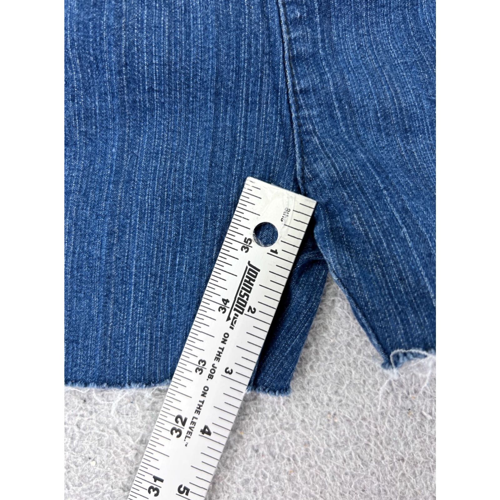 Denime Blue Denim Cutoff Shorts Womens 26 Floral Embroidered High Rise Elastic Waist 3" Inseam Casual Summer Size 26" / US 2 / IT 38 - 6 Thumbnail
