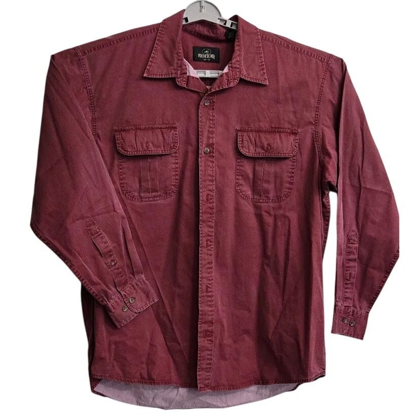 Redhead RedHead Maroon Long Sleeve Button Down Shirt XL Size US XL / EU 56 / 4 - 1 Thumbnail