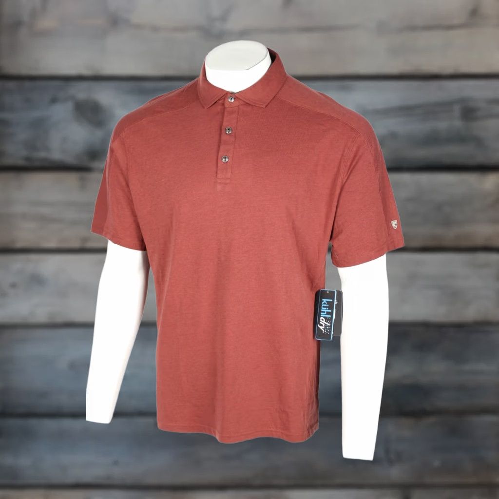Vintage Kuhl Polo Short Sleeve Shirt S Sundried Tomato 7488 - Brazen Kuhldry Men’s Cotton Tencel Nylon Blend Polo Shirt, Solid Red, Collared, Button Closure Size US S / EU 44-46 / 1 - 1 Thumbnail