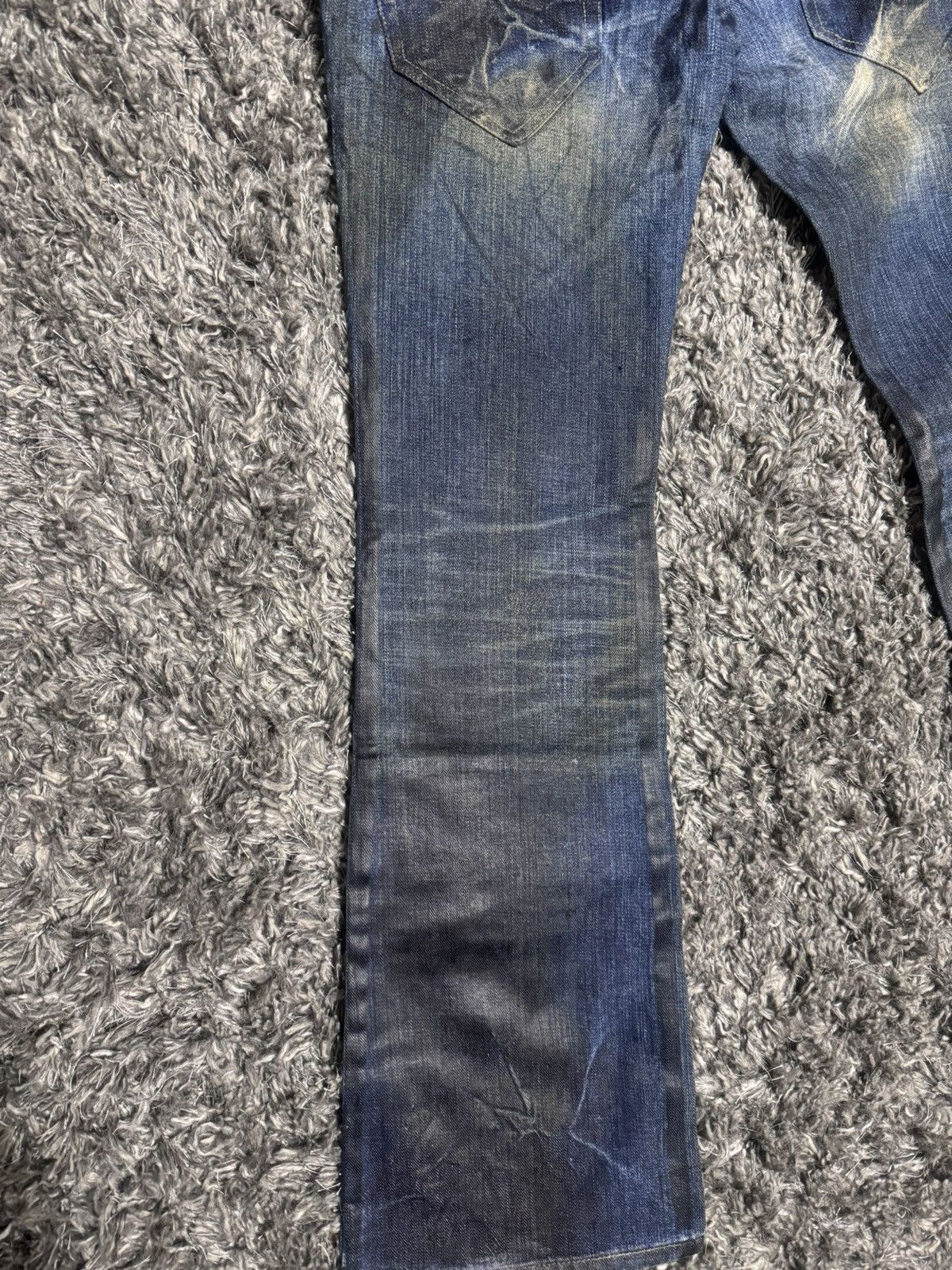 Japanese Brand “Empire of the Baal” Wax Finish Flared Jeans Size US 28 / EU 44 - 11 Thumbnail