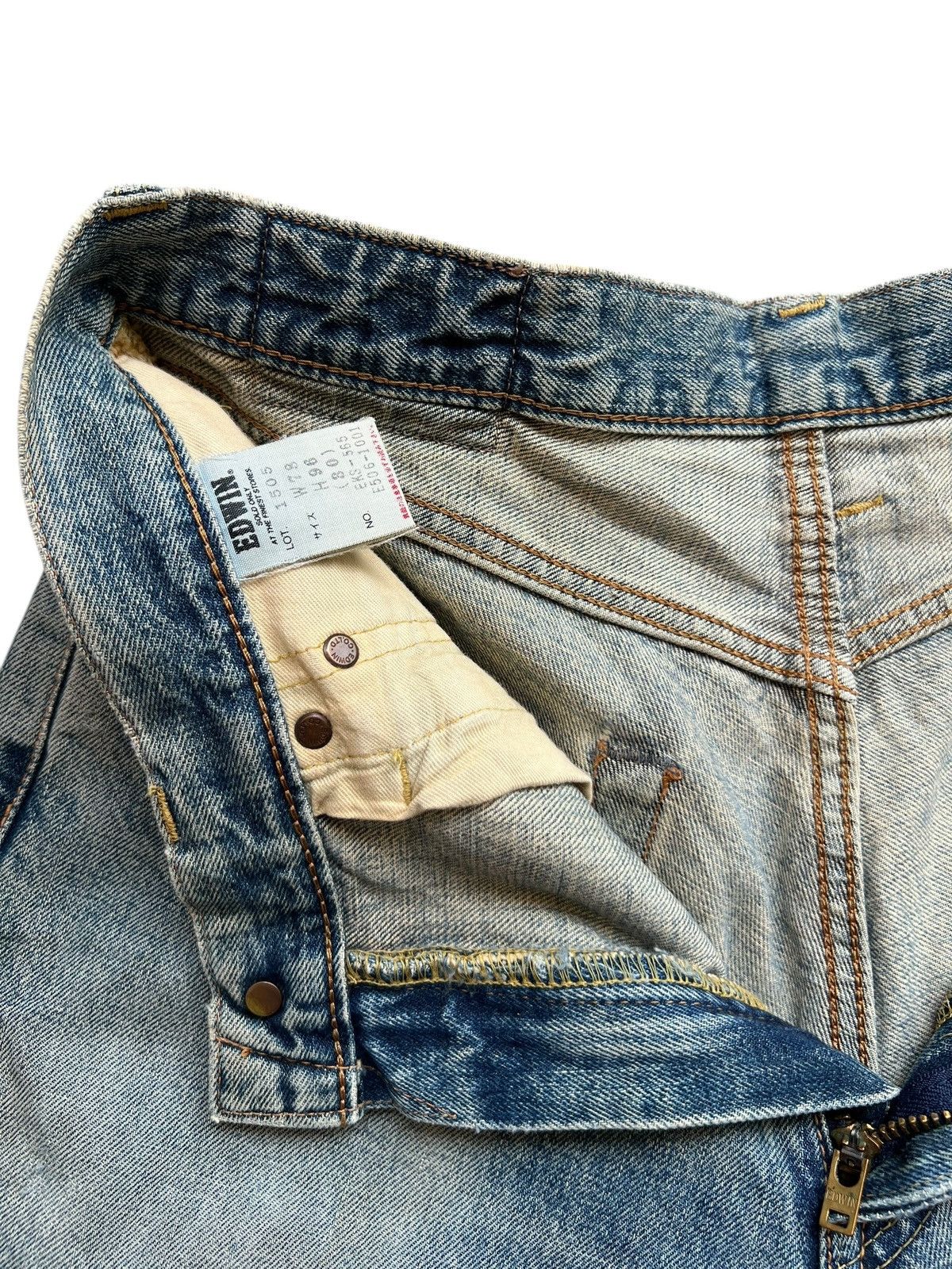 Edwin Vintage Edwin 505 Selvedge Distressed Denim Jeans 31x33 Size US 31 - 11 Thumbnail