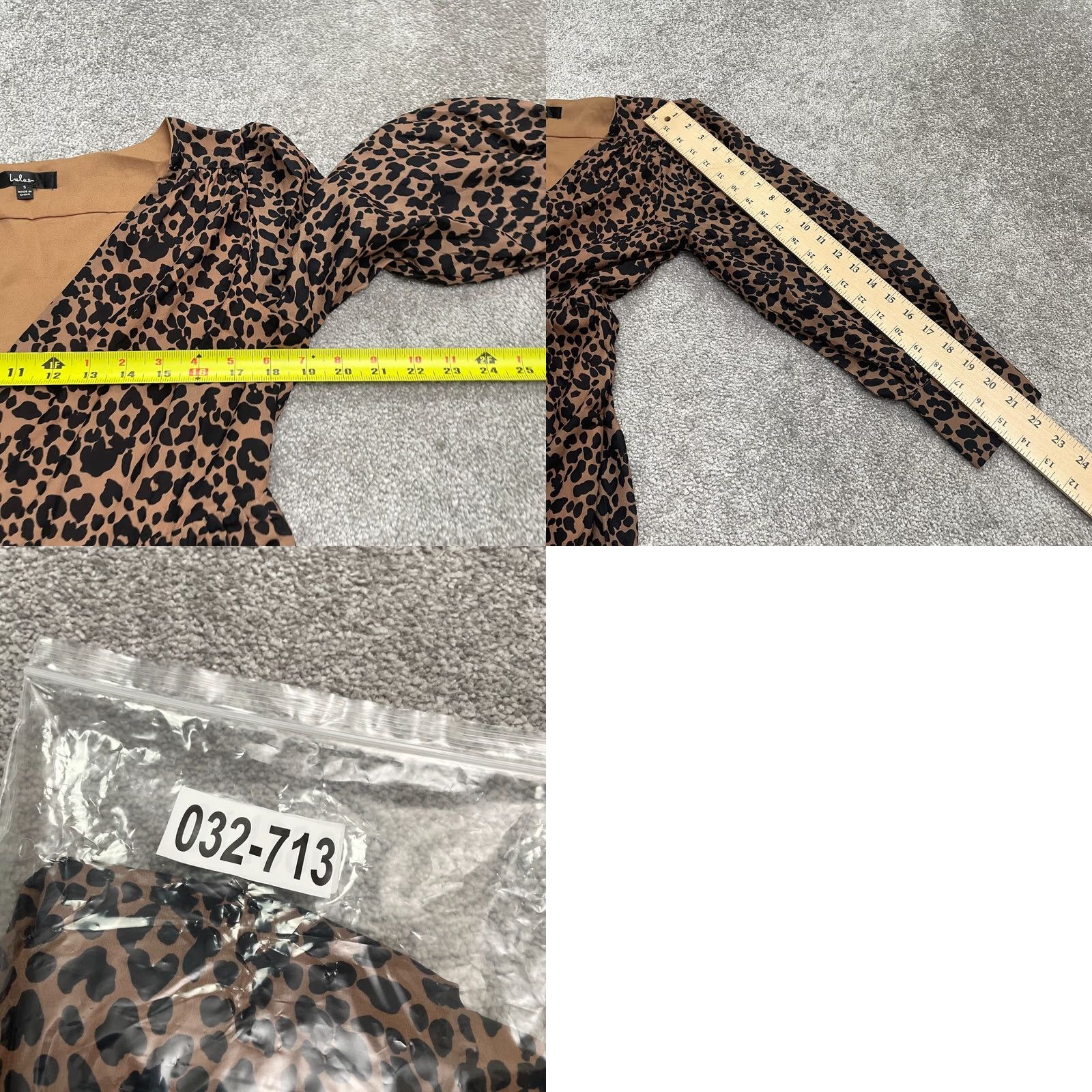 Lulus Lulus Leopard Mini Short Dress Womens Small Brown Black Animal Print Ruffle Puff Dress Size 28" / US 6 / IT 42 - 8 Thumbnail