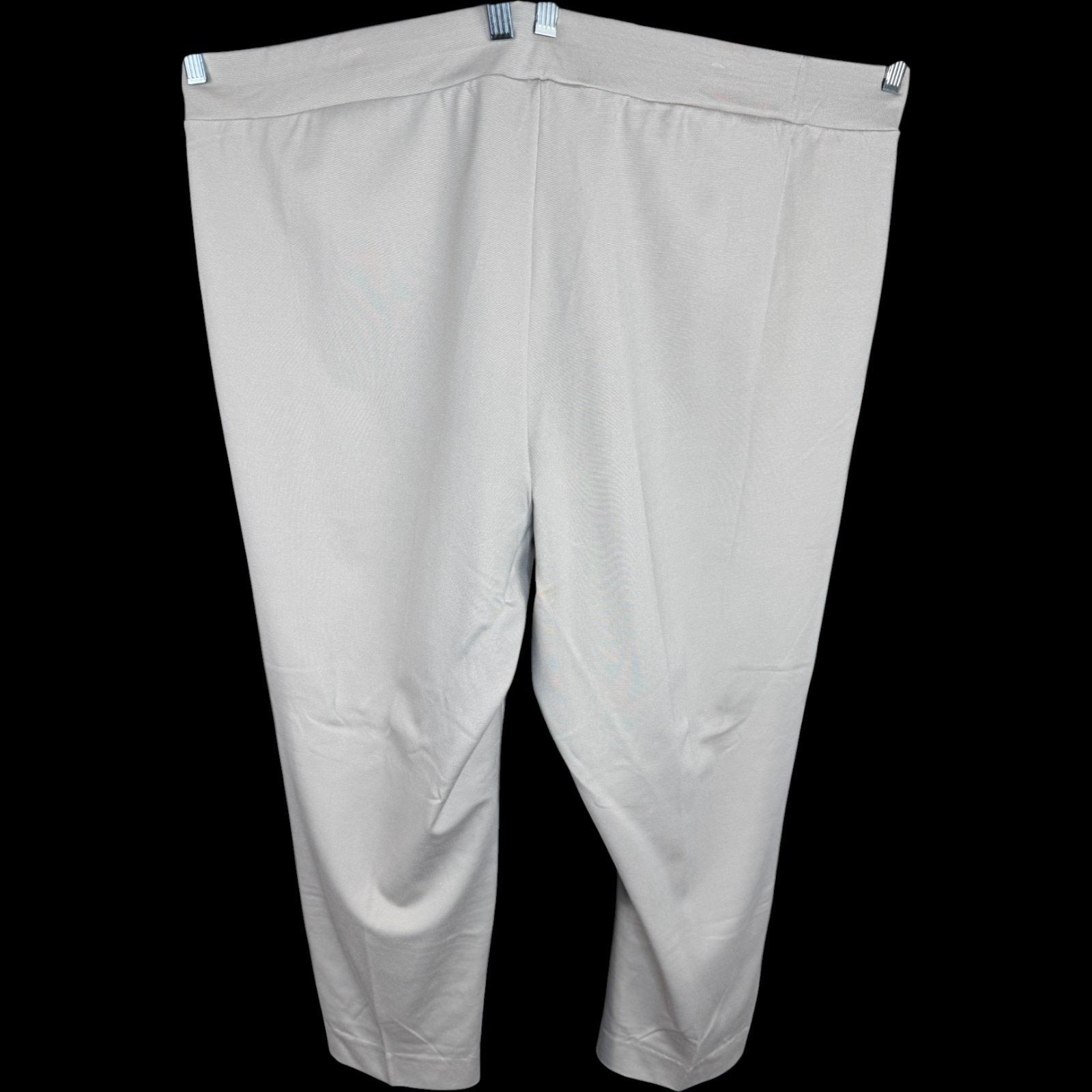 Other SUSAN GRAVER Everyday Slim Leg Pants Beige Stretch 3X NWT Size 36" / US 14 / IT 50 - 6 Thumbnail