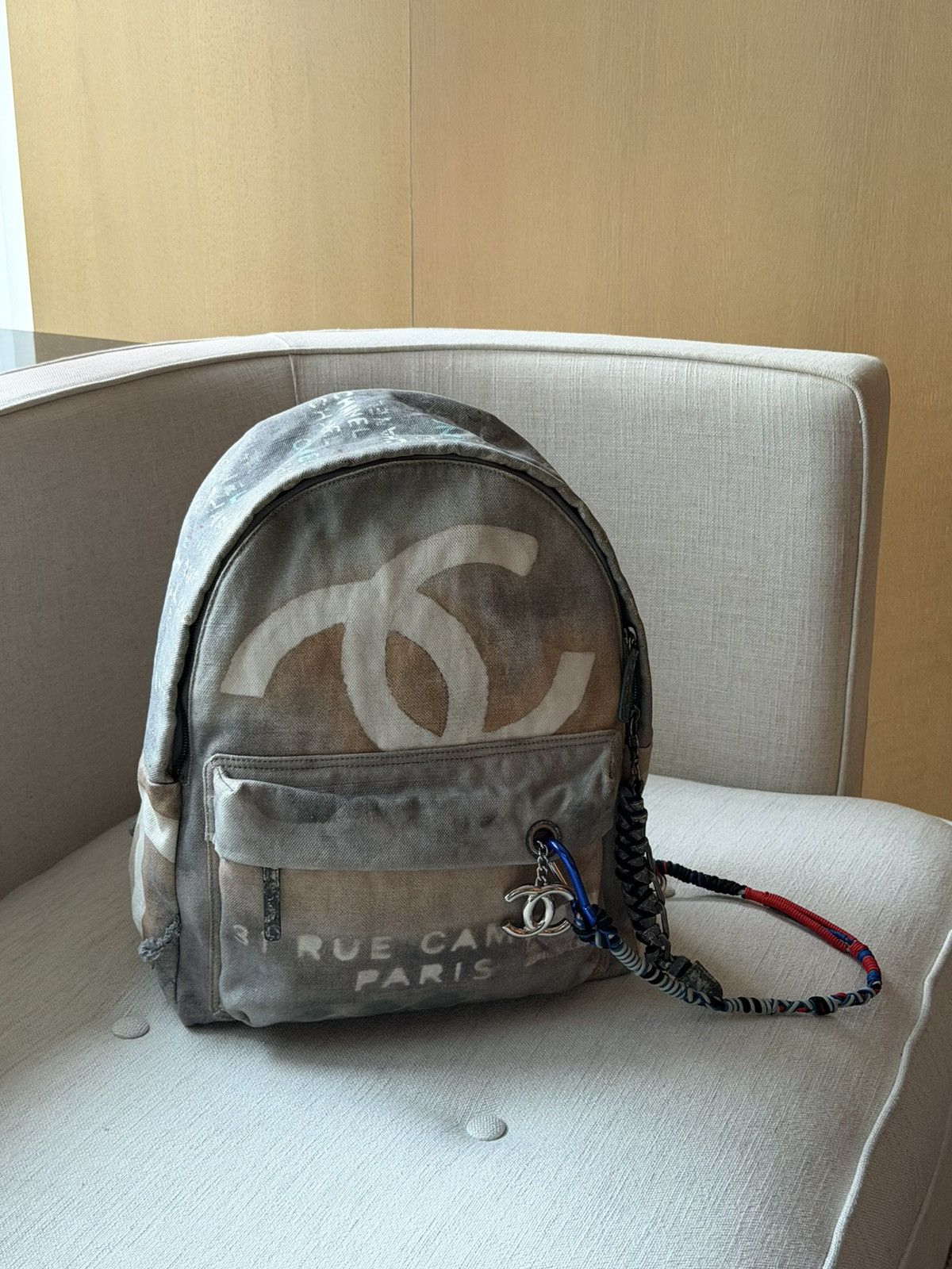 Chanel Chanel 2014 Art School Graffiti Canvas Grey Backpack Size ONE SIZE - 1 Thumbnail