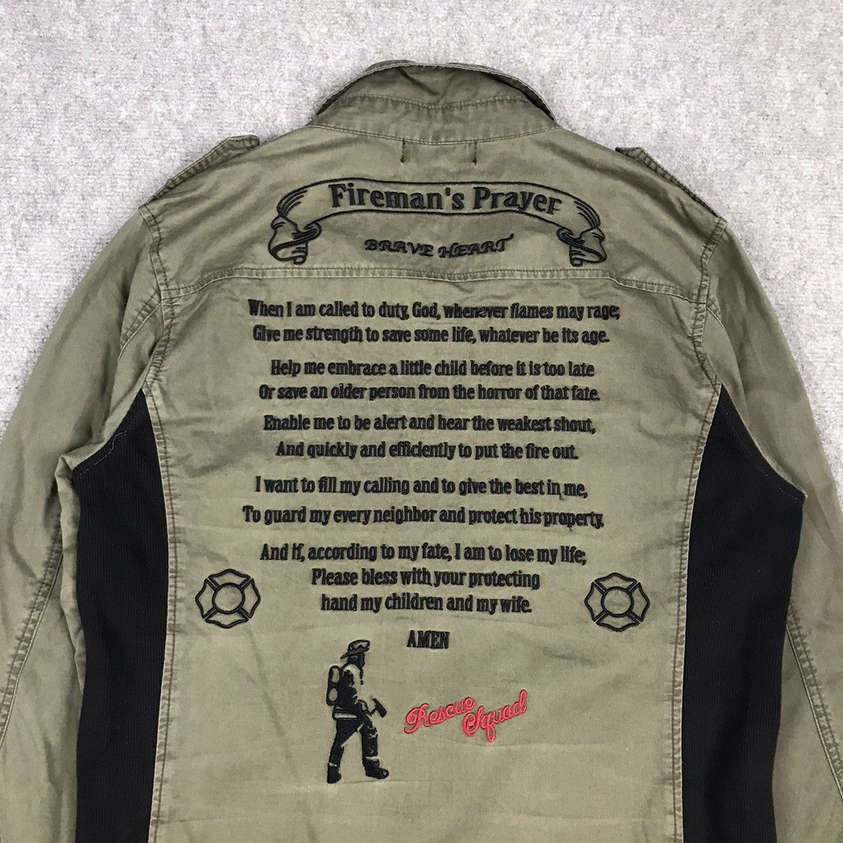 Japanese Brand RESCUSE SQUAD EMBROIDERY DESIGN ZIPPER DOUBLES POCKET JACKET Size US M / EU 48-50 / 2 - 9 Thumbnail