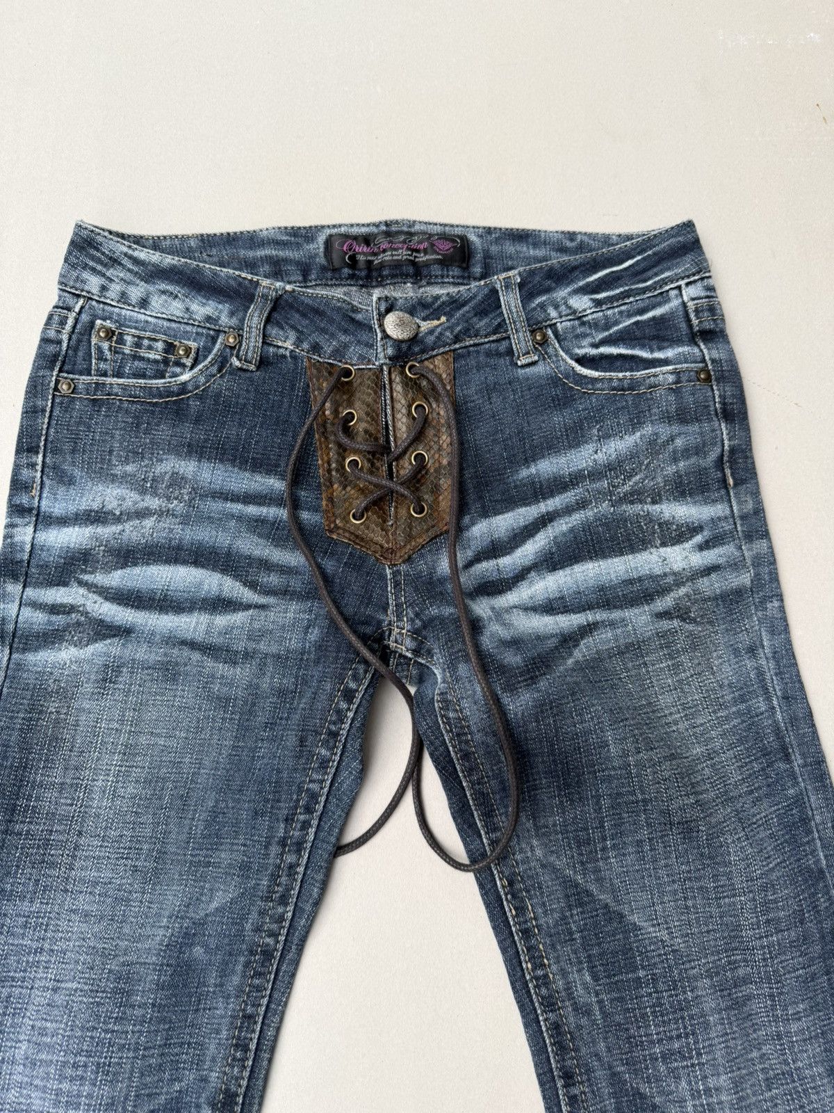 Japanese Brand ORIRIN Lace up flare jeans Size US 26 / EU 42 - 2 Thumbnail