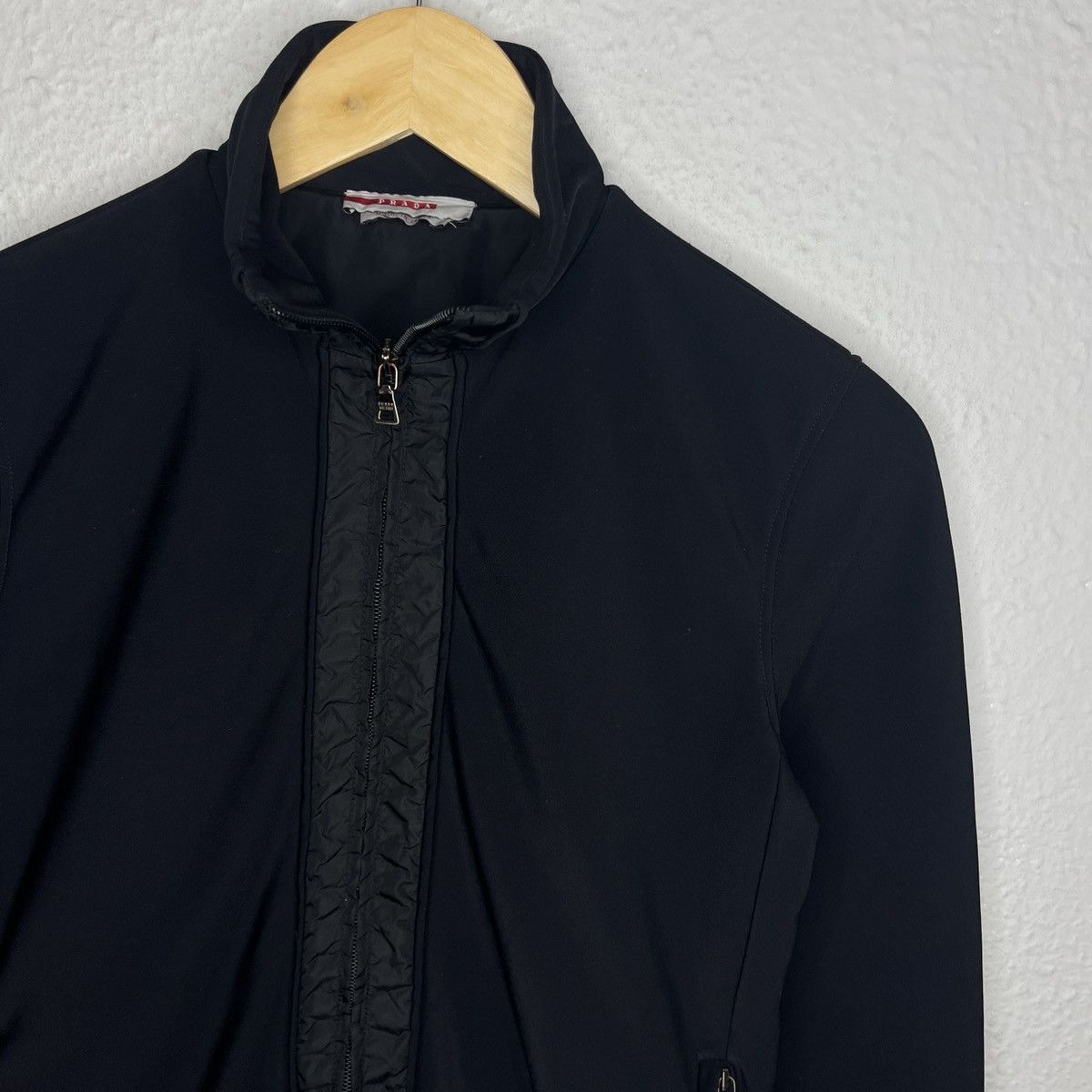 Designer × Prada Prada Nylon Light Jacket Black Logo Zip Logo Size XS / US 0-2 / IT 36-38 - 4 Thumbnail