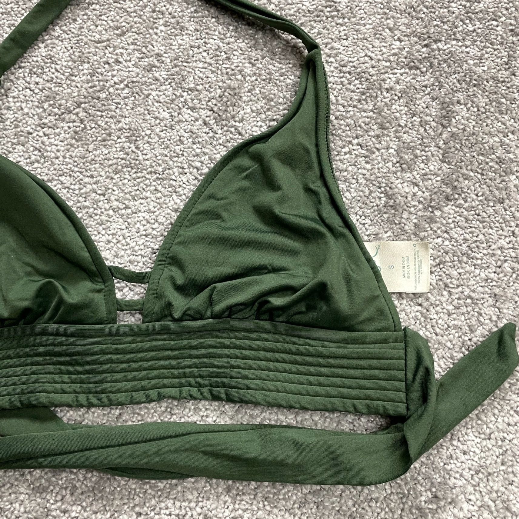 Vintage Kona Sol Women's Small Green Padded Halter Bikini Top Swimsuit Beach Summer Surf Size S / US 4 / IT 40 - 5 Thumbnail
