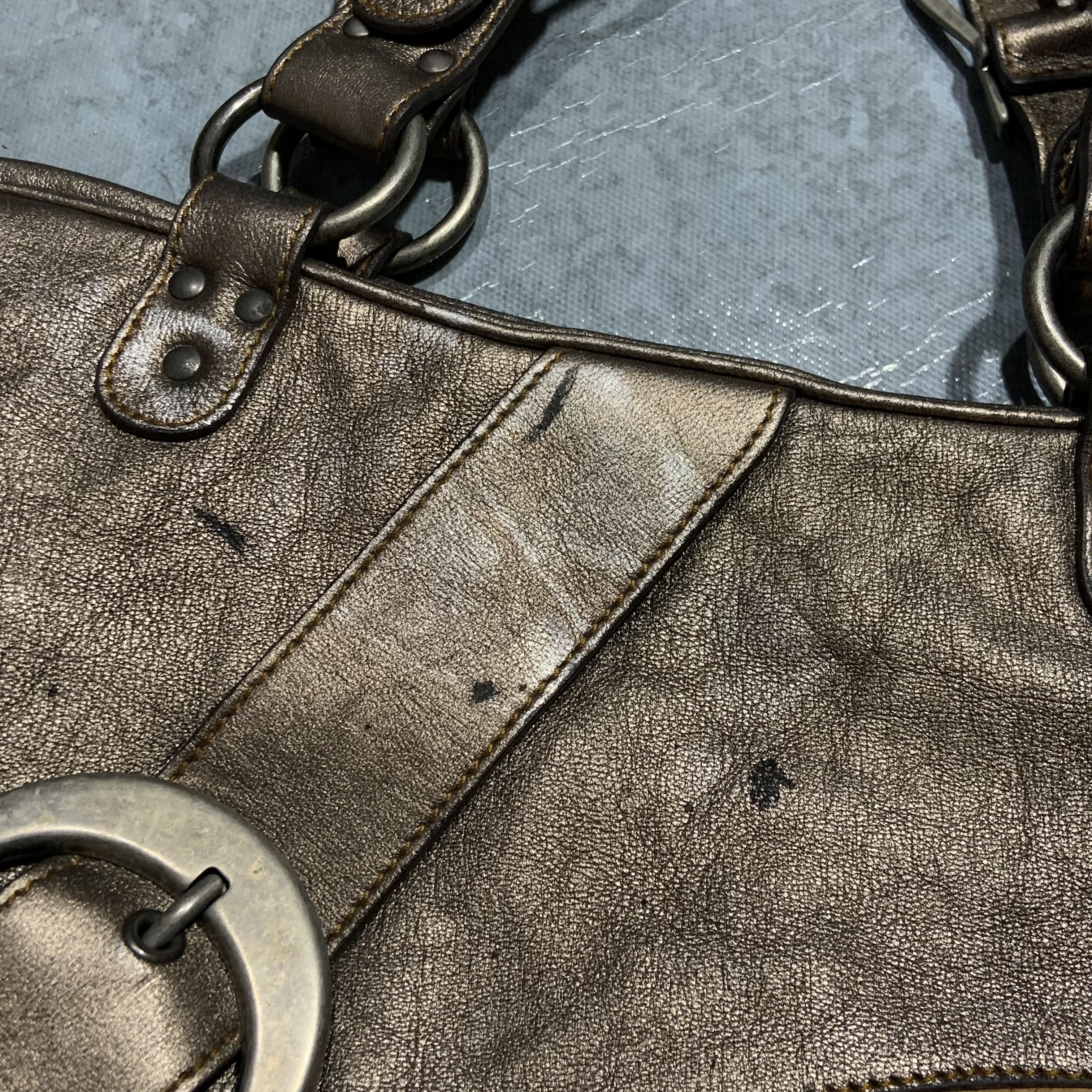 Dior Christian Dior - AW06 - Silver Mettalic Leather Gaucho Bag Size ONE SIZE - 13 Thumbnail