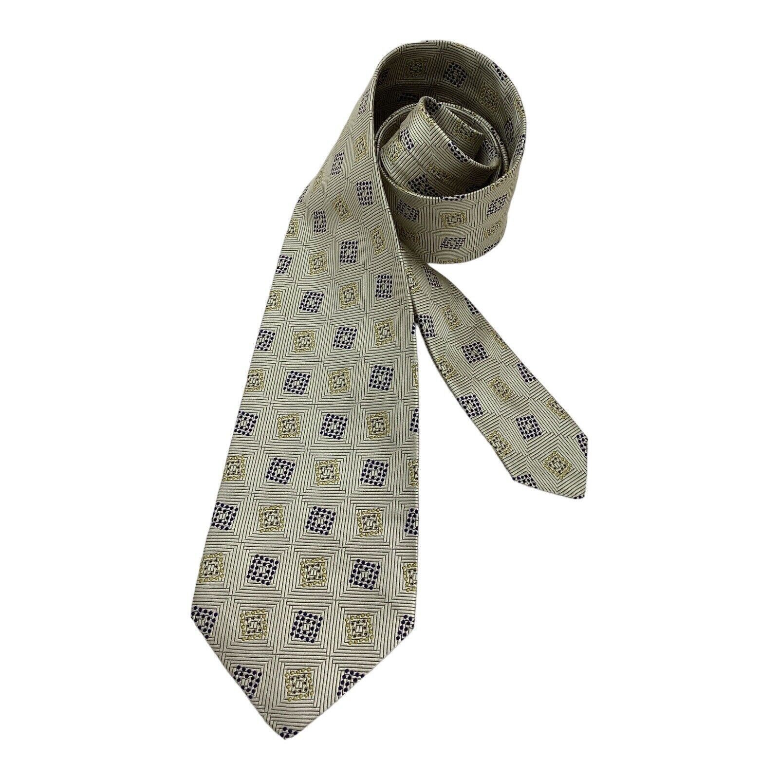 Kiton KITON NAPOLI 7Fold Green Geometric Luxury Silk Tie Made In I Size ONE SIZE - 1 Thumbnail