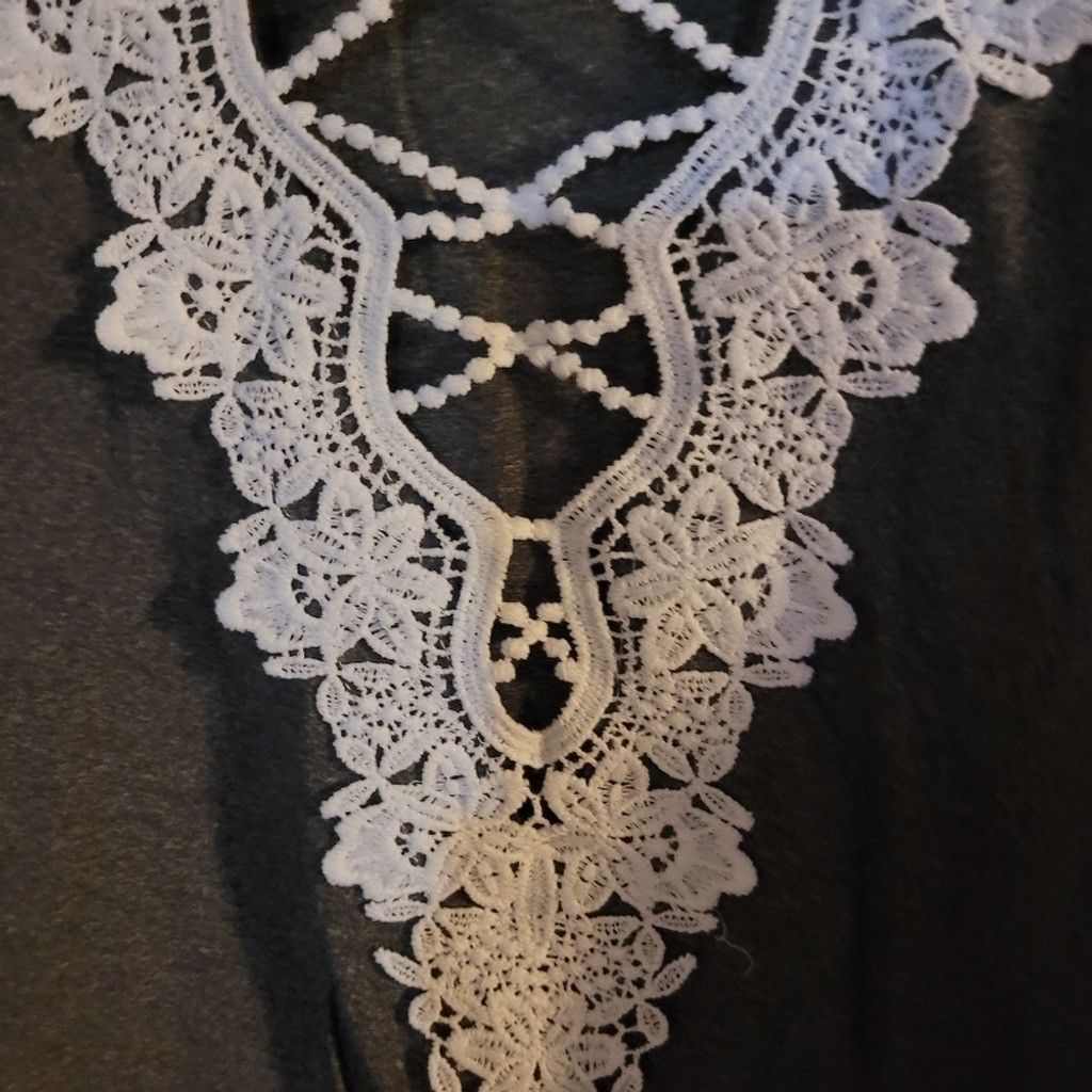 Other Eligante tops, nwot, Gray with white lace, size 2X Size XL / US 12-14 / IT 48-50 - 3 Thumbnail