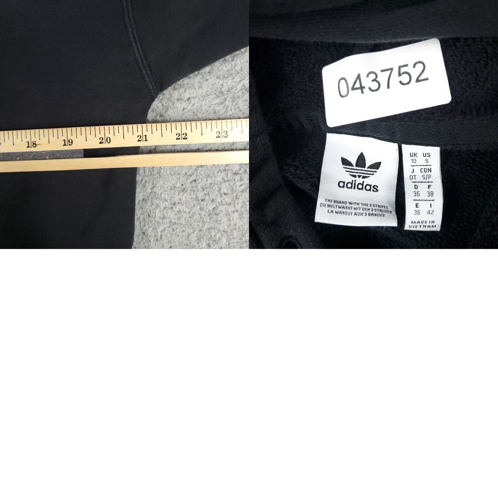 Adidas Womens Adidas Small Black Crop Top Pullover Hoodie Sweatshirt Size S / US 4 / IT 40 - 8 Thumbnail