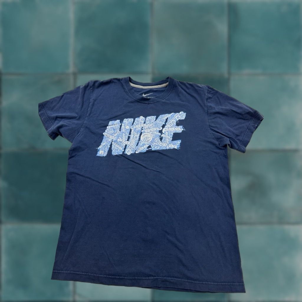 Nike Nike Shirt Mens Medium Blue Weightlifting Barbell Chains Spellout Shirts Size US M / EU 48-50 / 2 - 1 Thumbnail