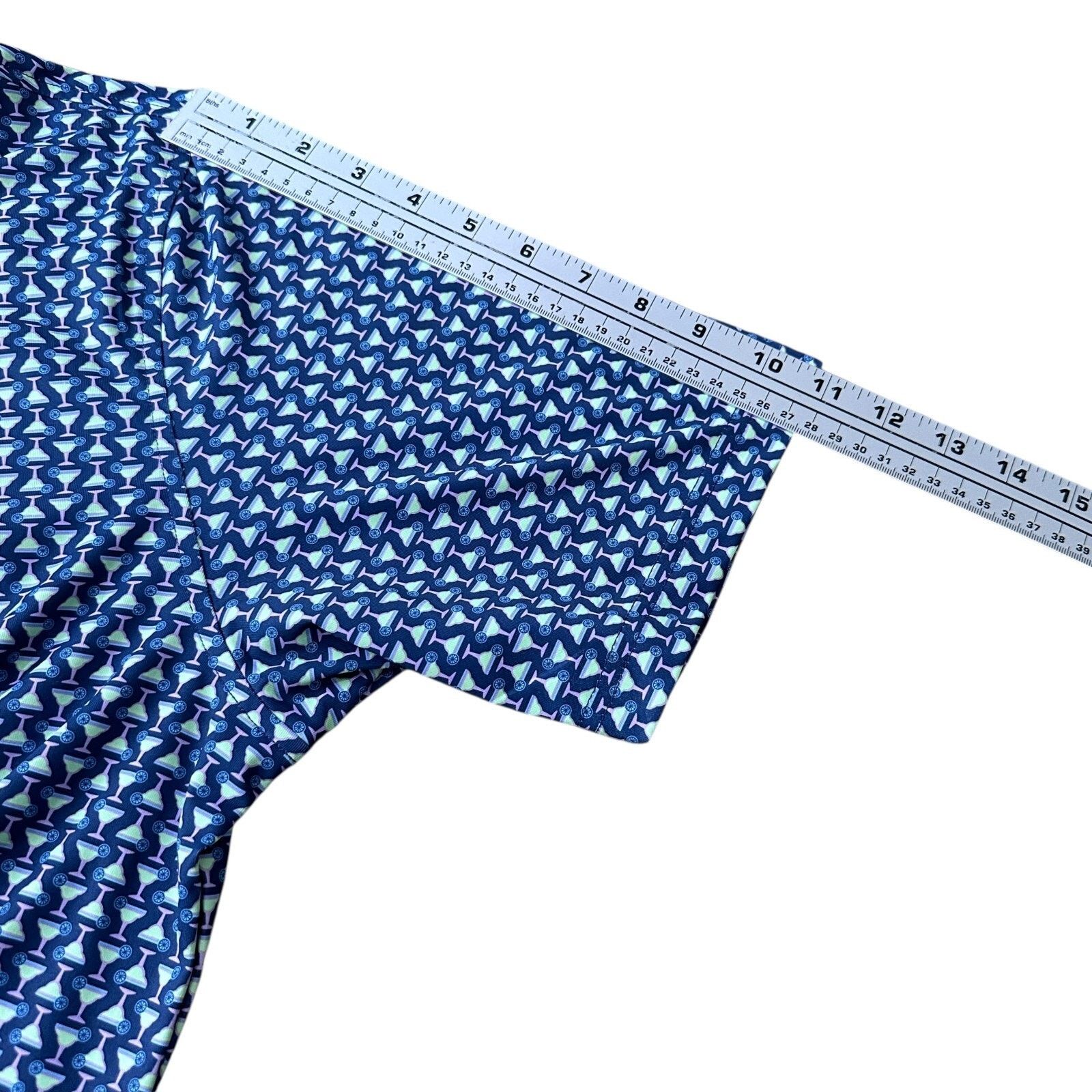 Other Turtleson Polo Shirt Men Large Blue Margarita Cocktail AOP Size US L / EU 52-54 / 3 - 10 Thumbnail