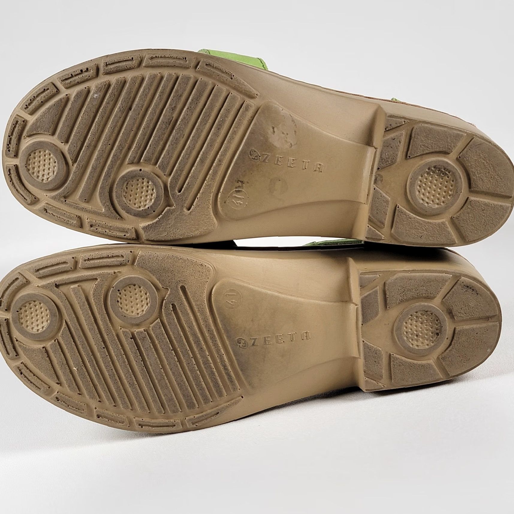 Vintage Zeeta Light Green Strappy Slingback Leather Sandals Women EUR 41 Strappy Slingback Sandal Leather Green Casual Travel Spring Summer Fall Size US 10 / IT 40 - 6 Thumbnail
