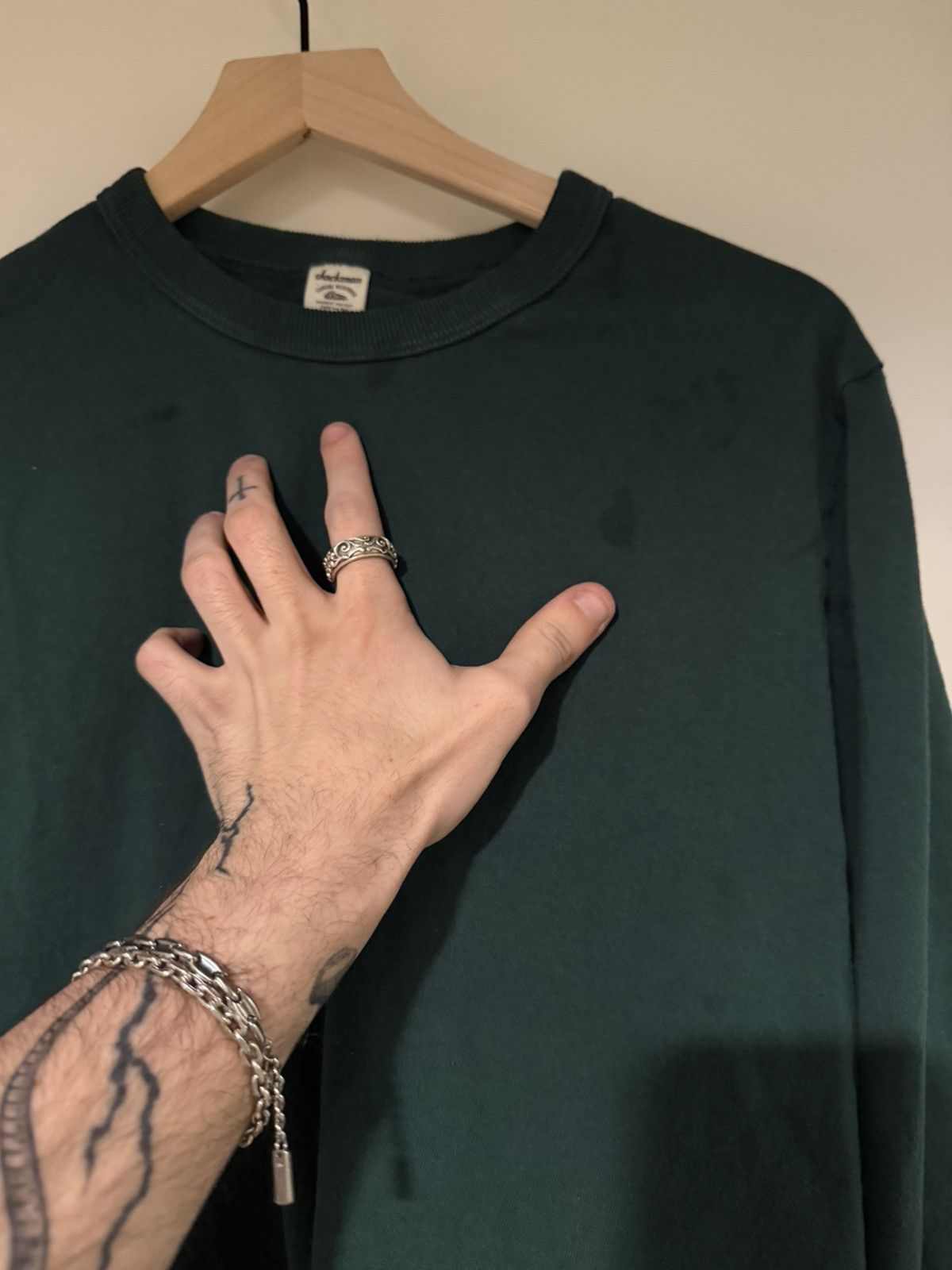 Jackman Jackman Tanabe Meriyasu Green Blank Long Sleeve T Shirt Size US L / EU 52-54 / 3 - 4 Thumbnail