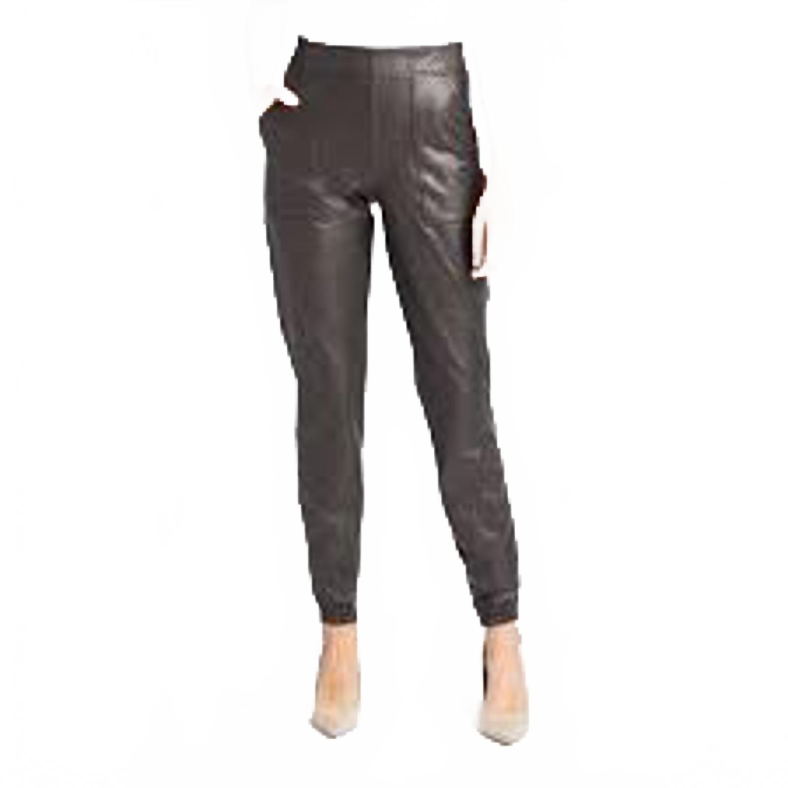 Domenico Spano SPANX Women's Black Faux Leather Pants Size 28" / US 6 / IT 42 - 1 Thumbnail