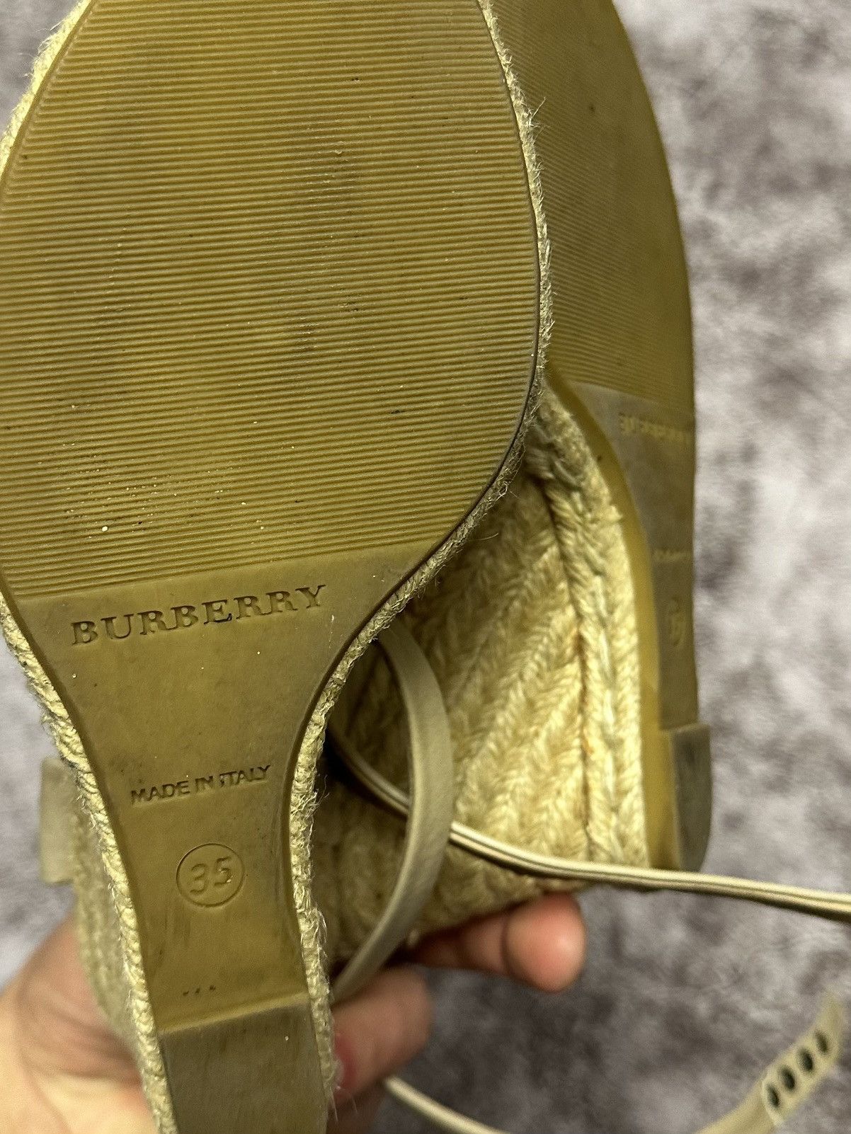 Burberry BURBERRY Espadrille Ankle Strap Sandal Shoe Check 35 Italy Size US 6 / IT 36 - 4 Thumbnail
