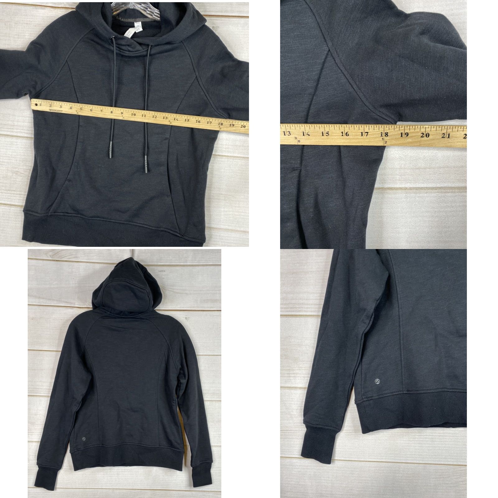 Vintage CRZ YOGA Hoodie Womens 00 Black Pullover Sweatshirt Long Sleeve Crew Neck Activewear Yoga Size XXS / US 00 / IT 34 - 8 Thumbnail