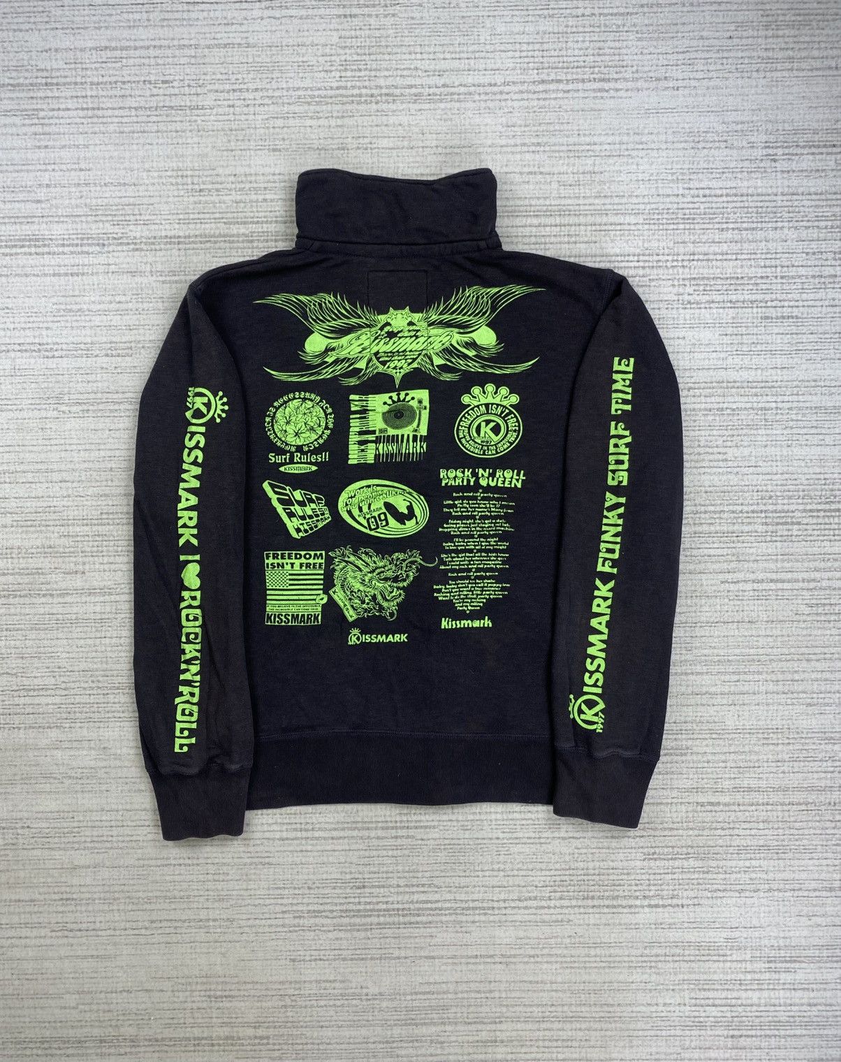 Japanese Brand Vintage Kissmark Rock & Roll Surfing Zipper Jacket Size US XL / EU 56 / 4 - 1 Thumbnail