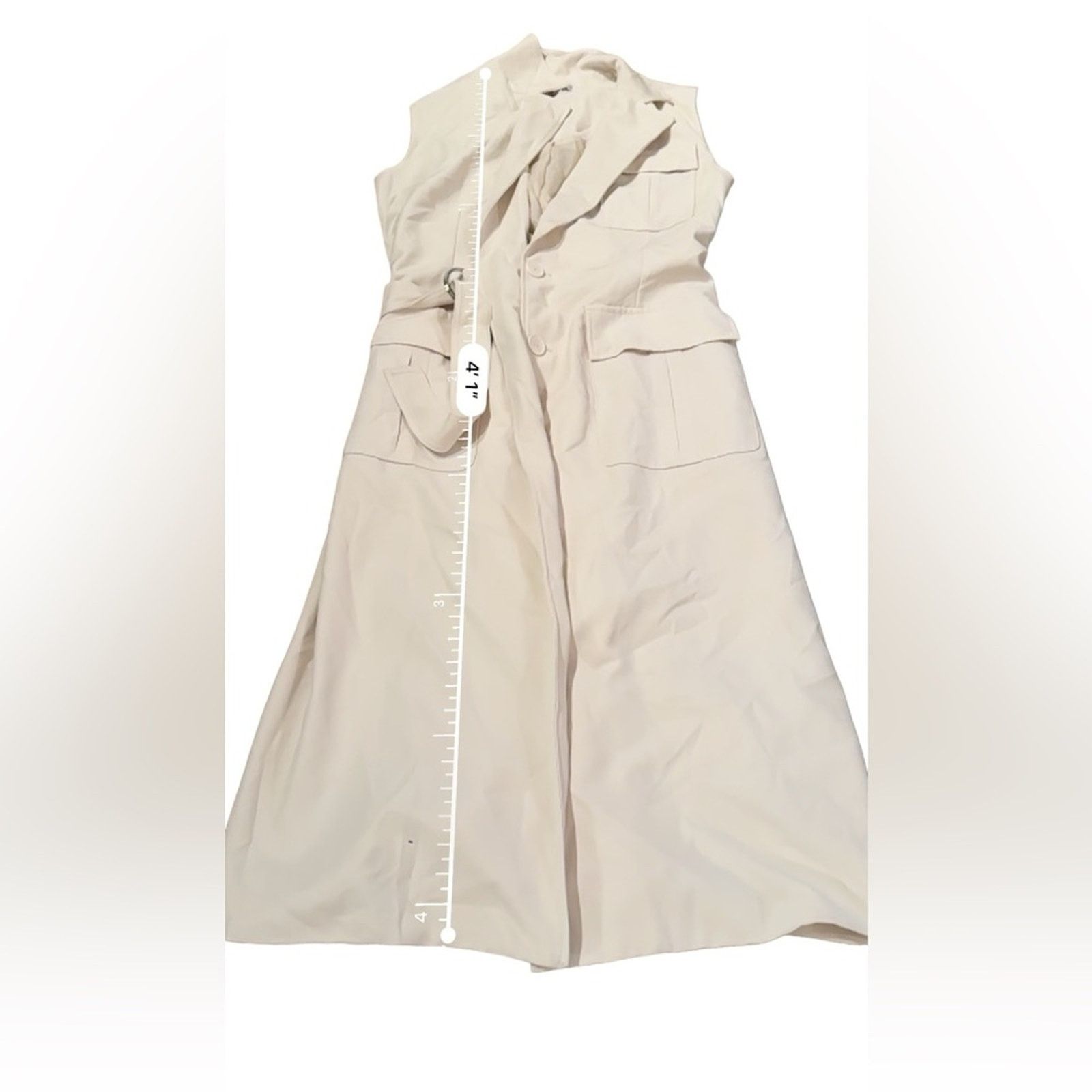 Other RTR Marina Moscone Collective Cream Long Wrap Vest Coat Sz M Size M / US 6-8 / IT 42-44 - 16 Thumbnail
