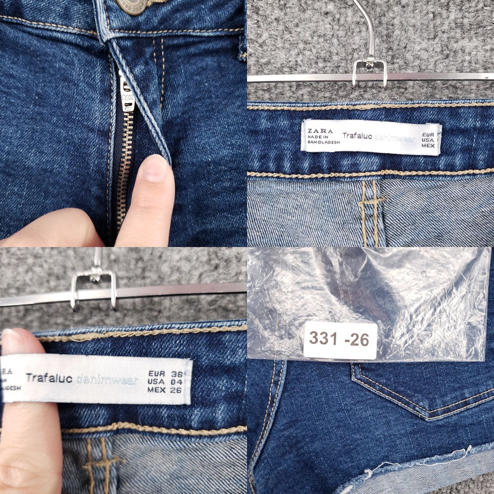 Zara Zara Pants Womens 4 Blue Trafaluc Shorts Mid Rise Wash Hot Cuffed Denim Size 27" / US 4 / IT 40 - 8 Thumbnail