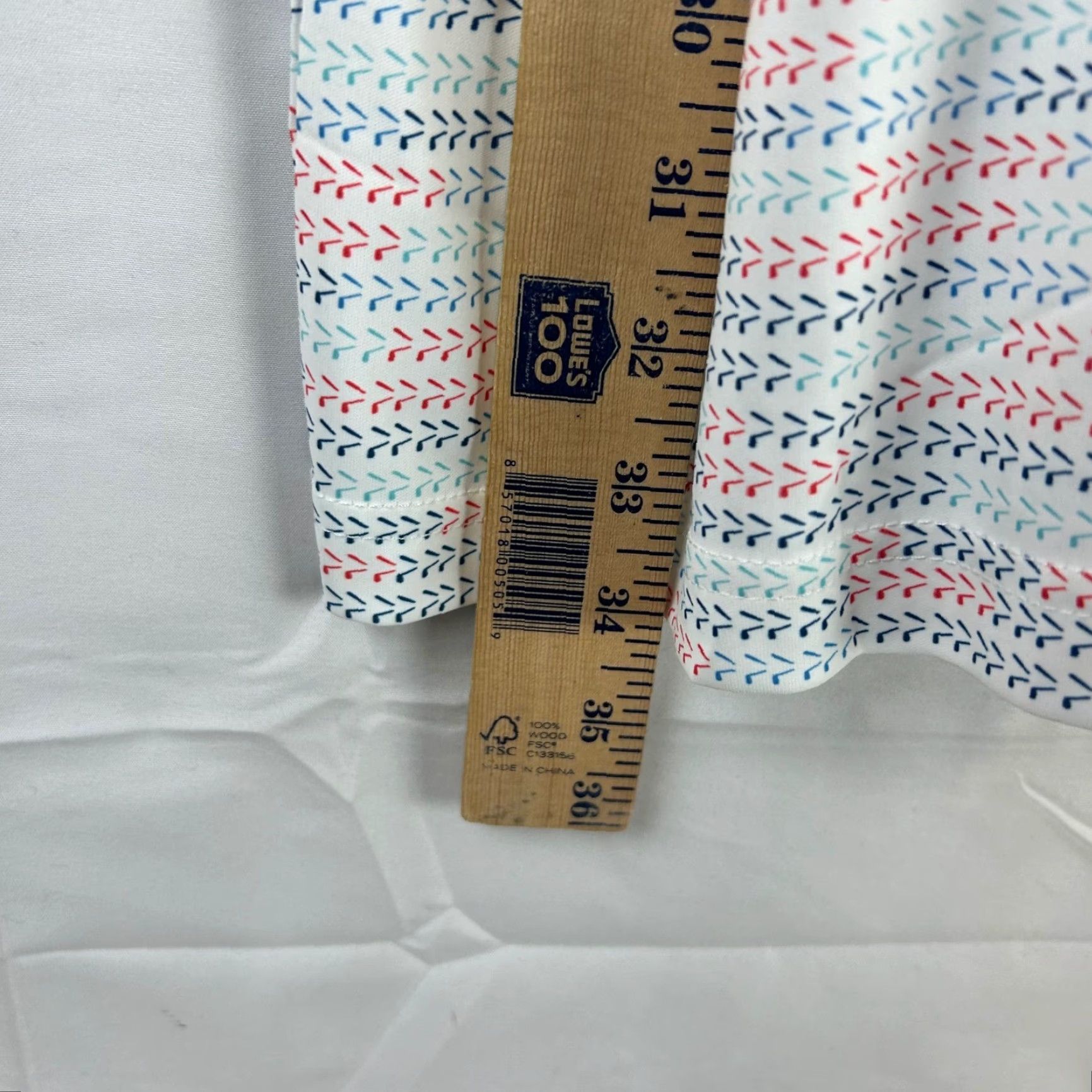 Vintage SWANNIES Men 3XL White Blue Red Geometric Print Polo Shirt Short Sleeve Golf Shirt Polo Size US XXL / EU 58 / 5 - 5 Thumbnail