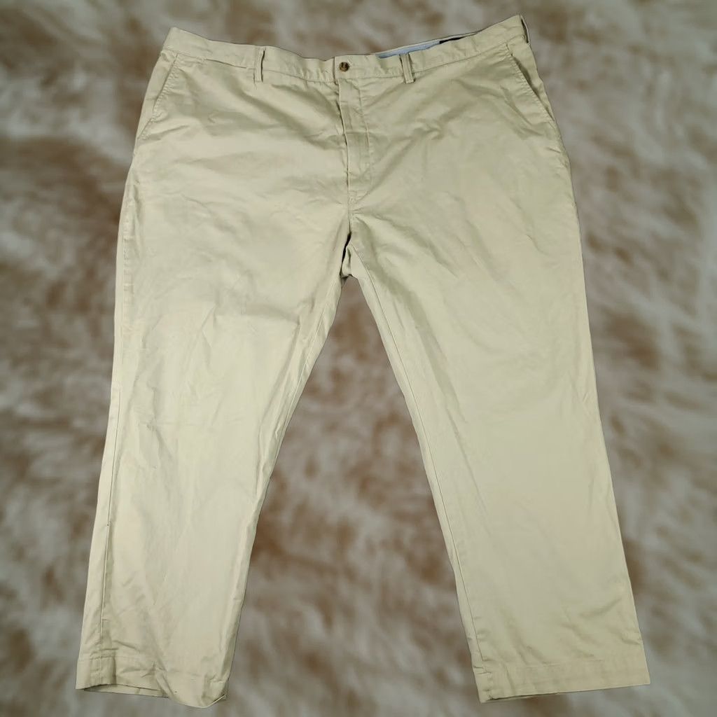 Ralph Lauren Ralph Lauren Pants Mens 50x30 Beige Classic Fit Flat Front Chino Trousers Size US 34 / EU 50 - 1 Thumbnail