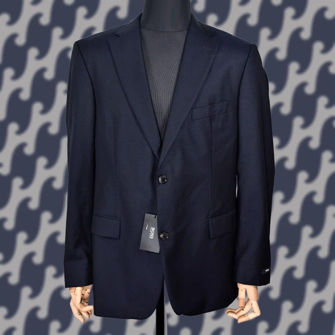 Hugo Boss HUGO BOSS Pasolini Movie US Wool Blazer Jacket Men 44 Blue Striped Blazer Mens Size 44 Vintage: No Size 44R - 1 Thumbnail