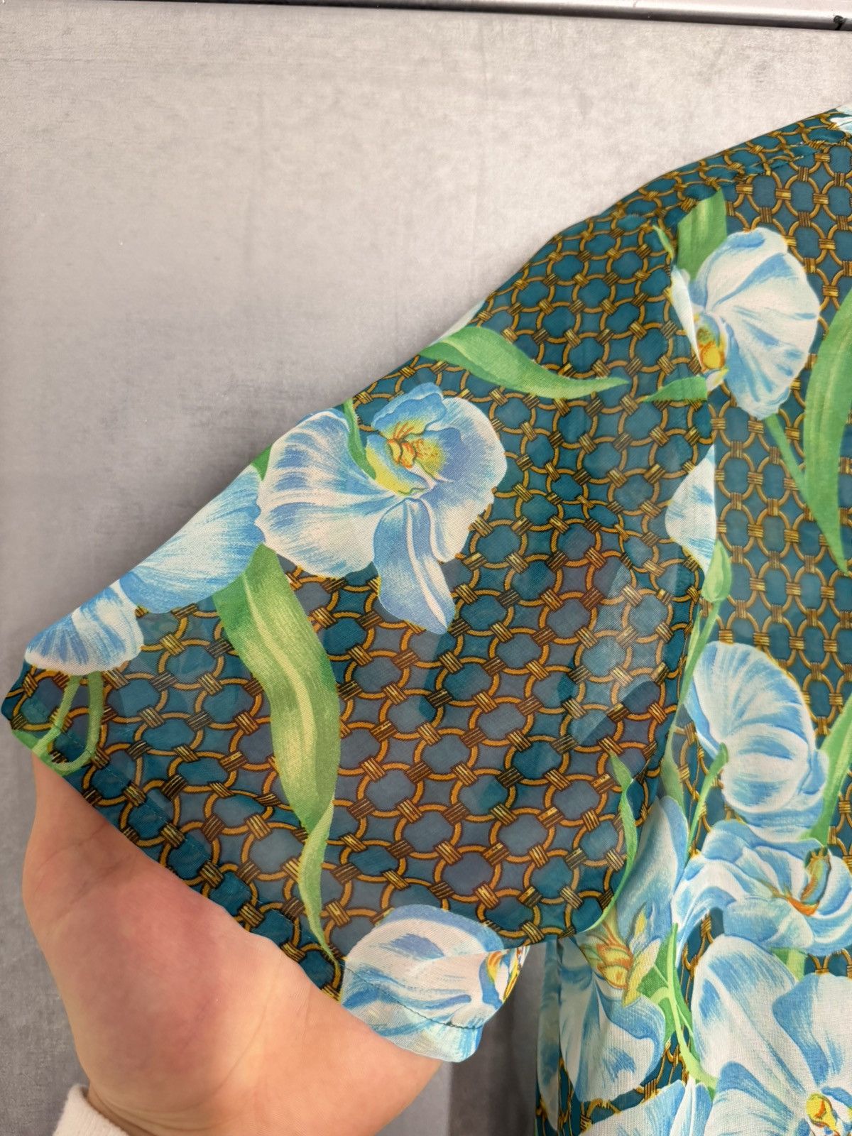 Christian Dior Monsieur Christian Dior Floral Overprinted Transparent Shirt Size L / US 10 / IT 46 - 3 Thumbnail