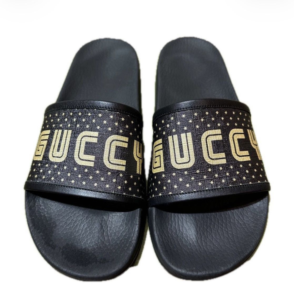 Gucci GUCCI slide sandal GUCCY SEGA logo font black 10 used Size US 10 / EU 43 - 1 Thumbnail