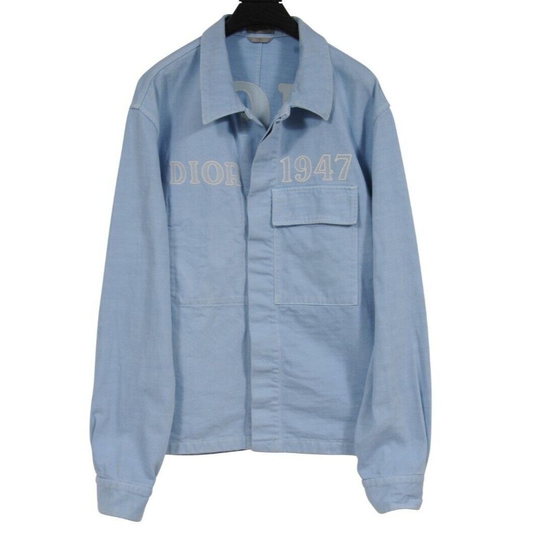 Dior Logo Denim Jacket Light Blue White - 01693 Size US M / EU 48-50 / 2 - 2 Thumbnail
