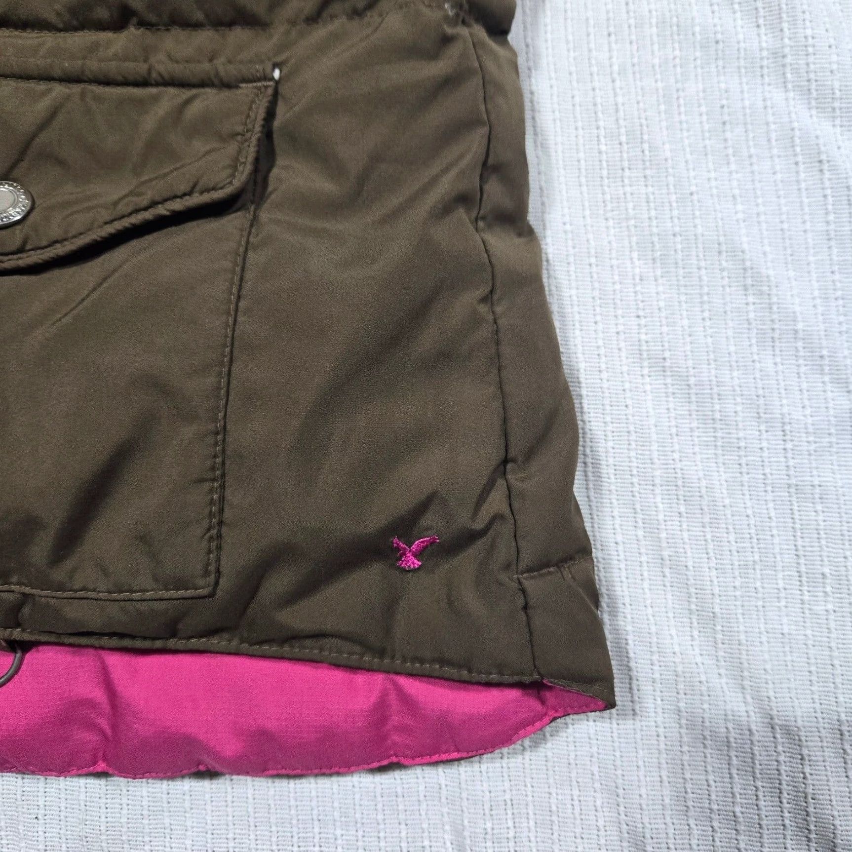American Eagle Outfitters American Eagle Outfitters Vest Womens Medium Brown Full Zip Mock Neck Pockets Casual Softshell Size M / US 6-8 / IT 42-44 - 3 Thumbnail