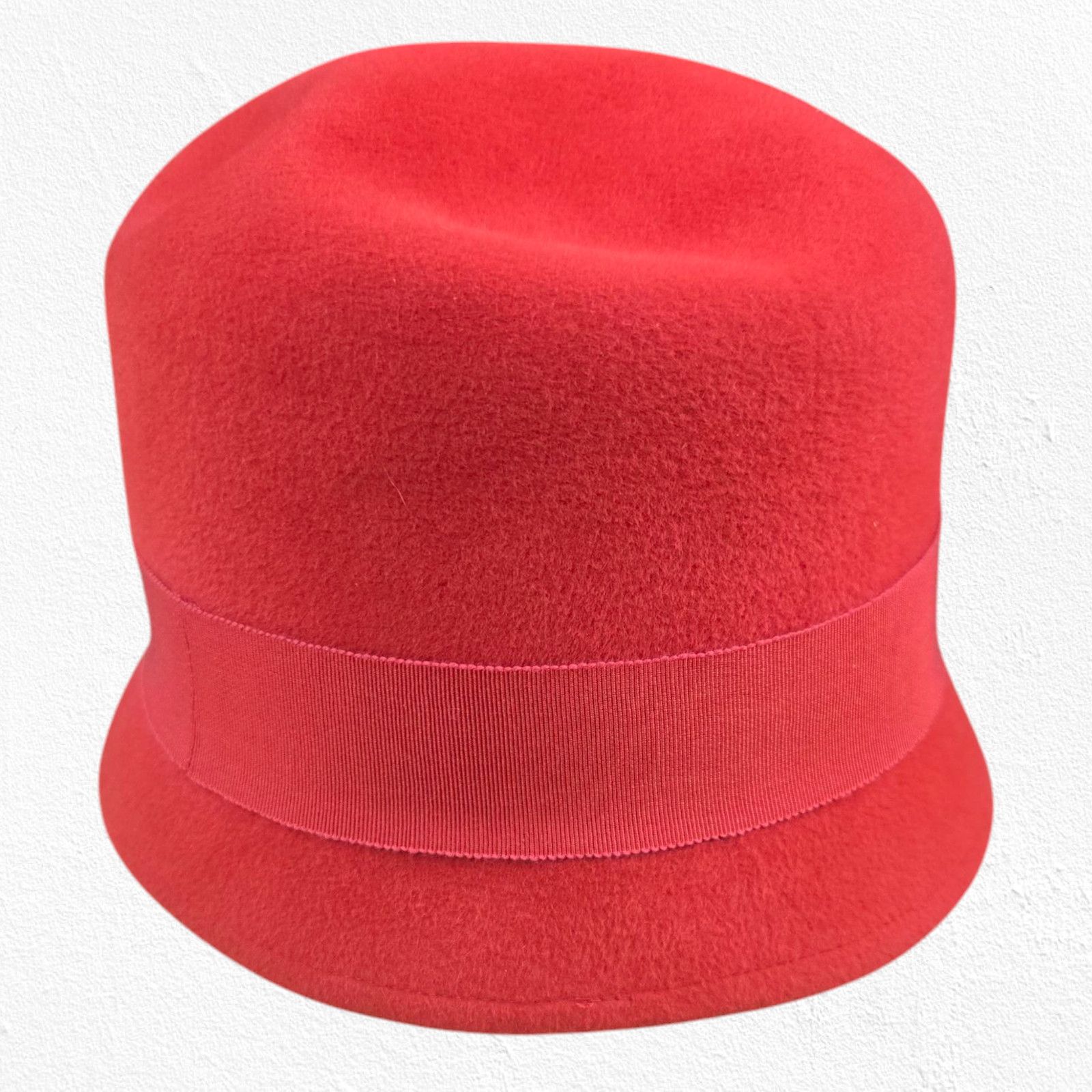Vintage Vintage Red Wool Felt Cloche Hat Size ONE SIZE - 3 Thumbnail