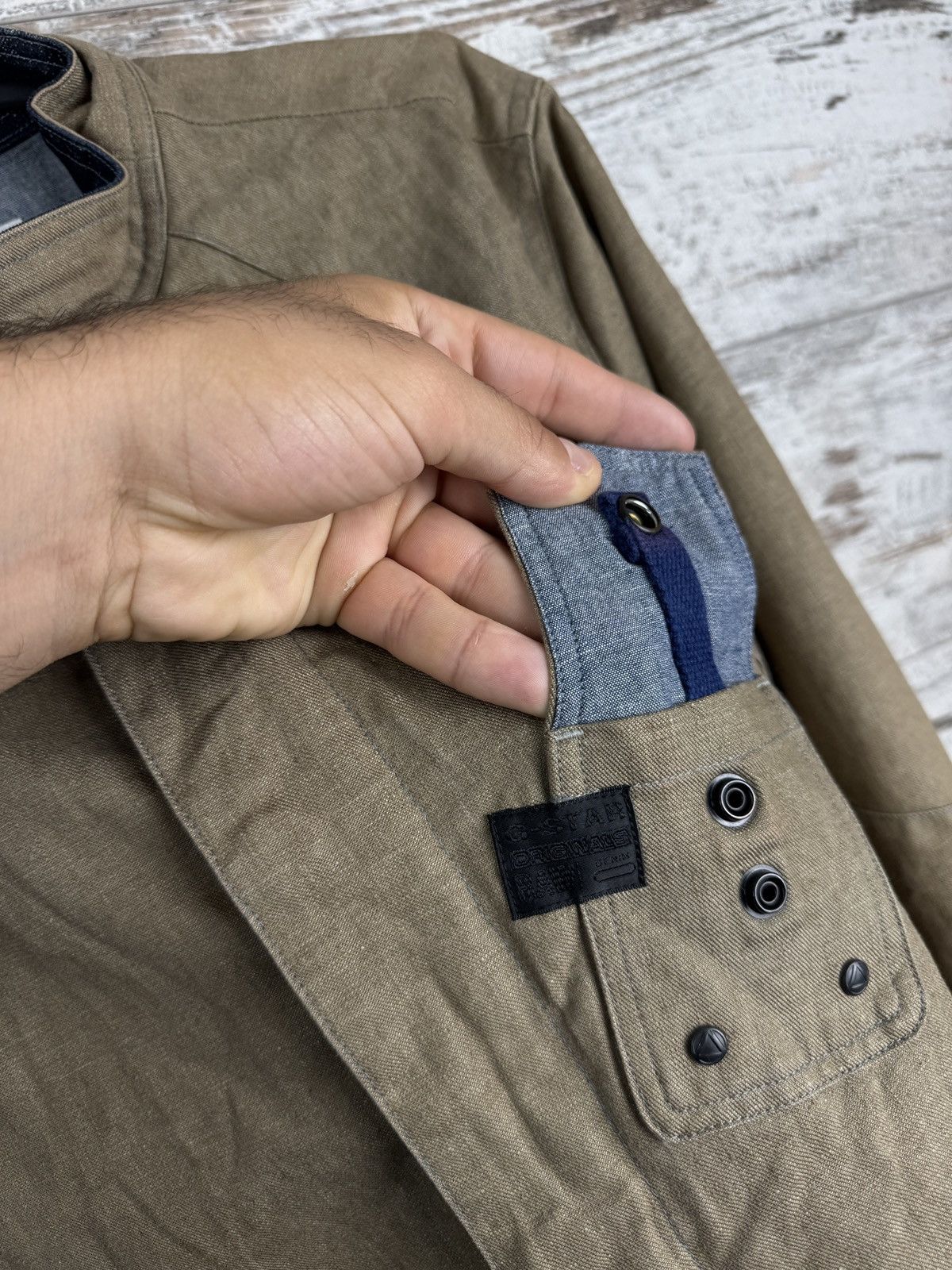 G-Star Vintage G Star Raw COMIC OVERSHIRT linen jacket military lin Size US M / EU 48-50 / 2 - 8 Thumbnail