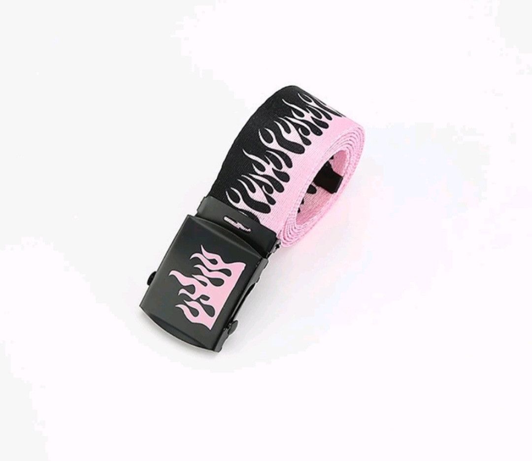 Japanese Brand 💥Flame pattern pink colour harajuku streetwear belt Size ONE SIZE - 1 Preview