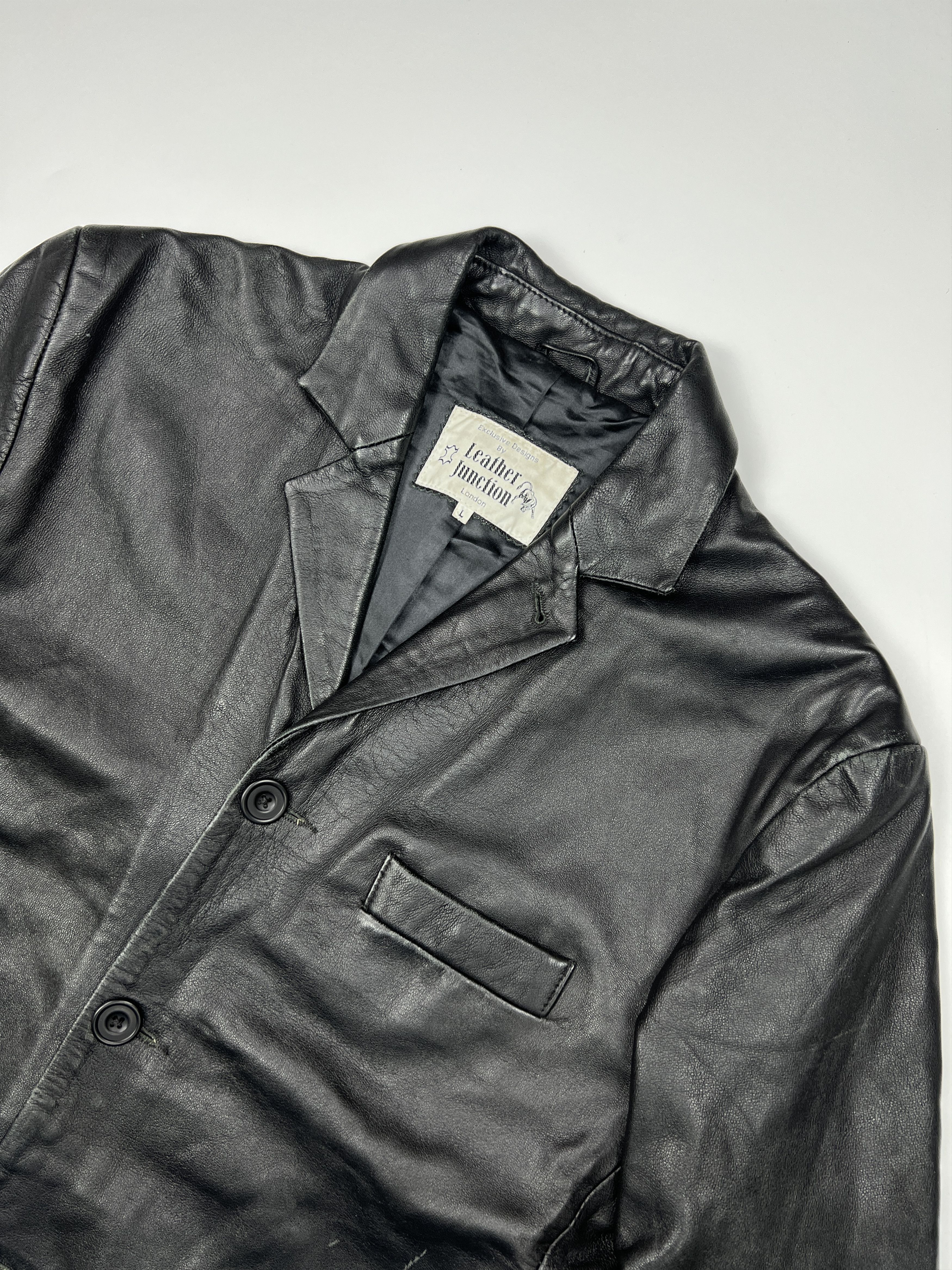Vintage Vintage Avant Garde Black Leather Blazer Jacket Size US M / EU 48-50 / 2 - 9 Thumbnail