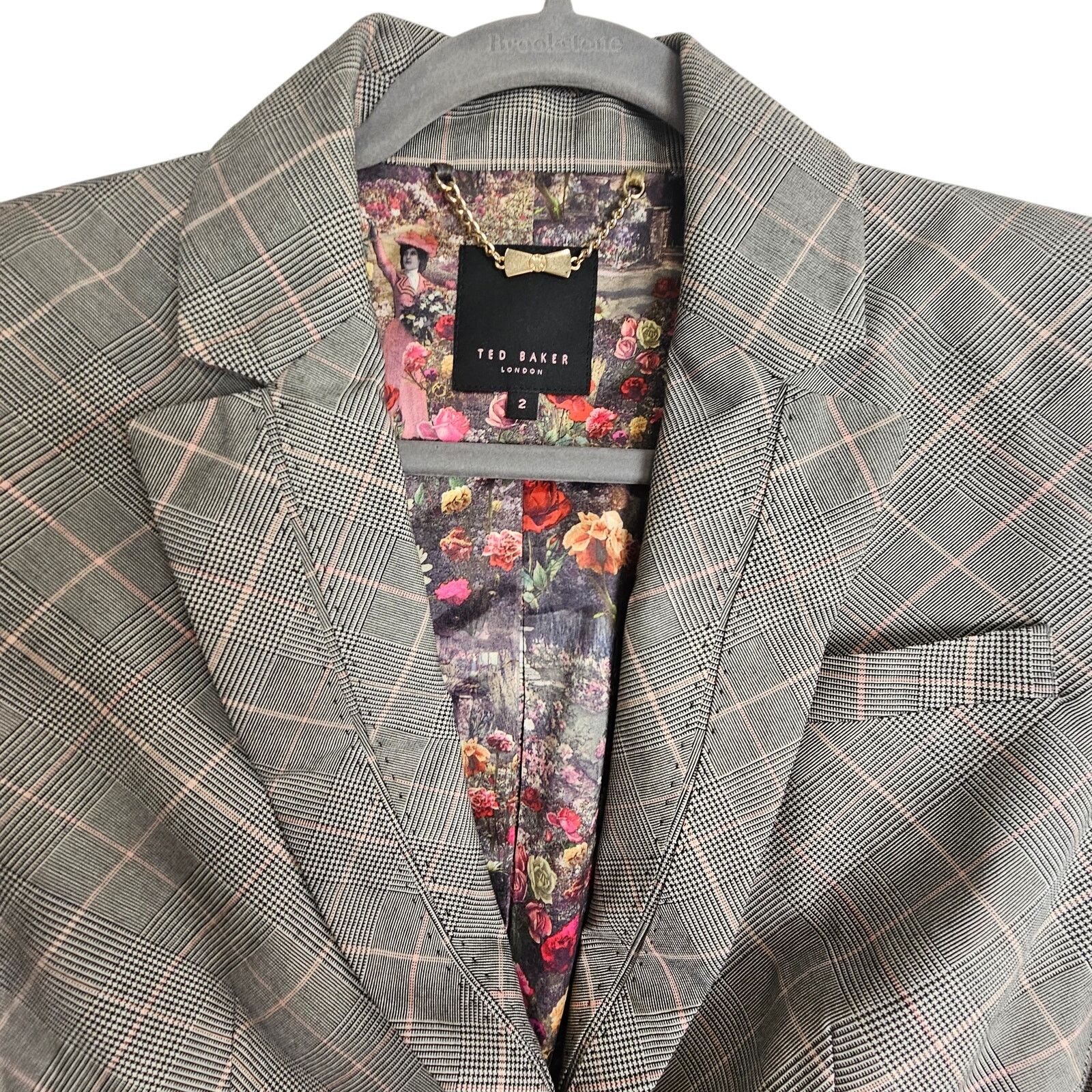 Ted Baker Ted Baker Womens Plaid Blazer Sz 2 Light Academia Preppy Size XS / US 0-2 / IT 36-38 - 2 Thumbnail