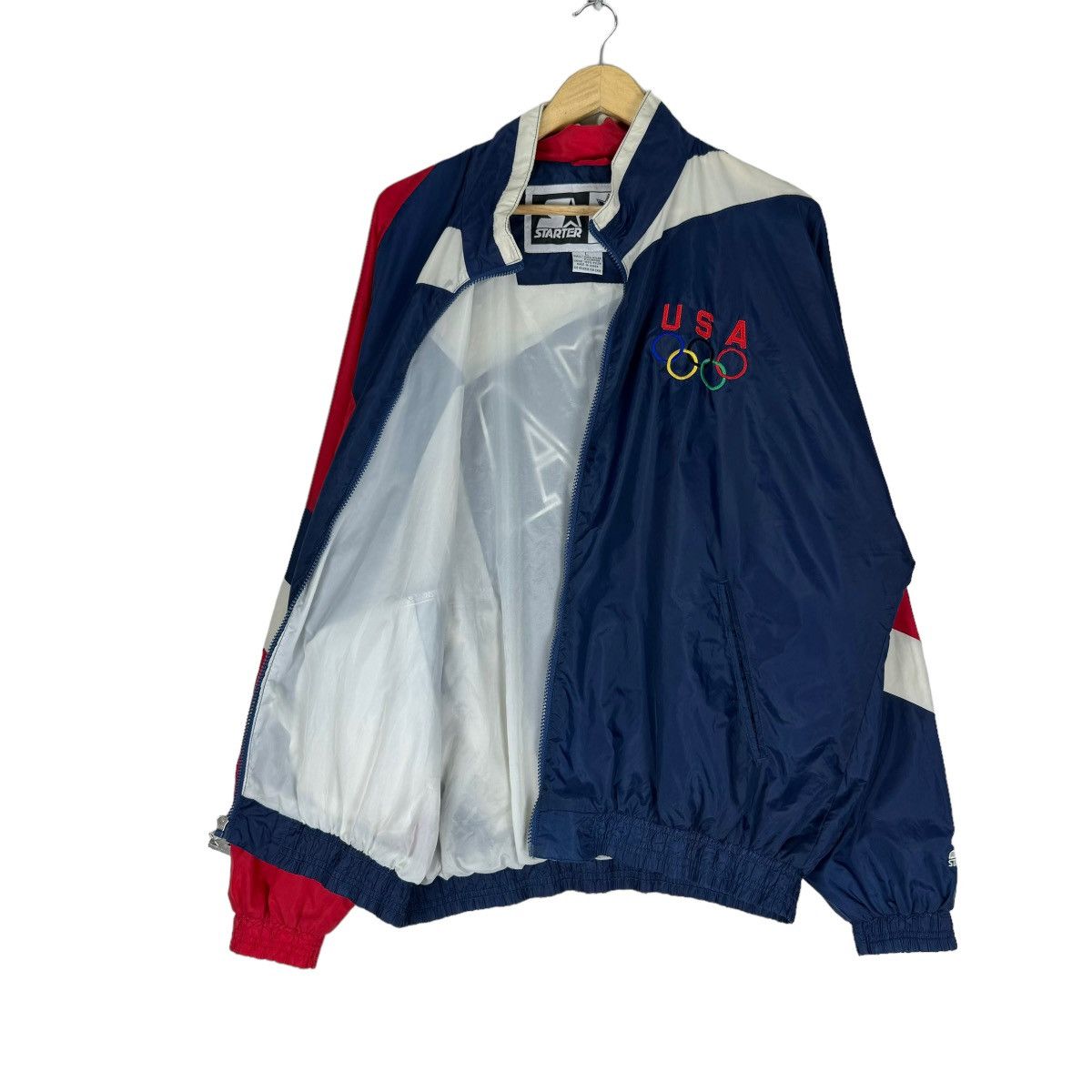 Starter × USA Olympics × Vintage ☀️90s STARTER USA OLYMPIC TEAM LIGHT ZIPPER JACKET Size US L / EU 52-54 / 3 - 10 Thumbnail
